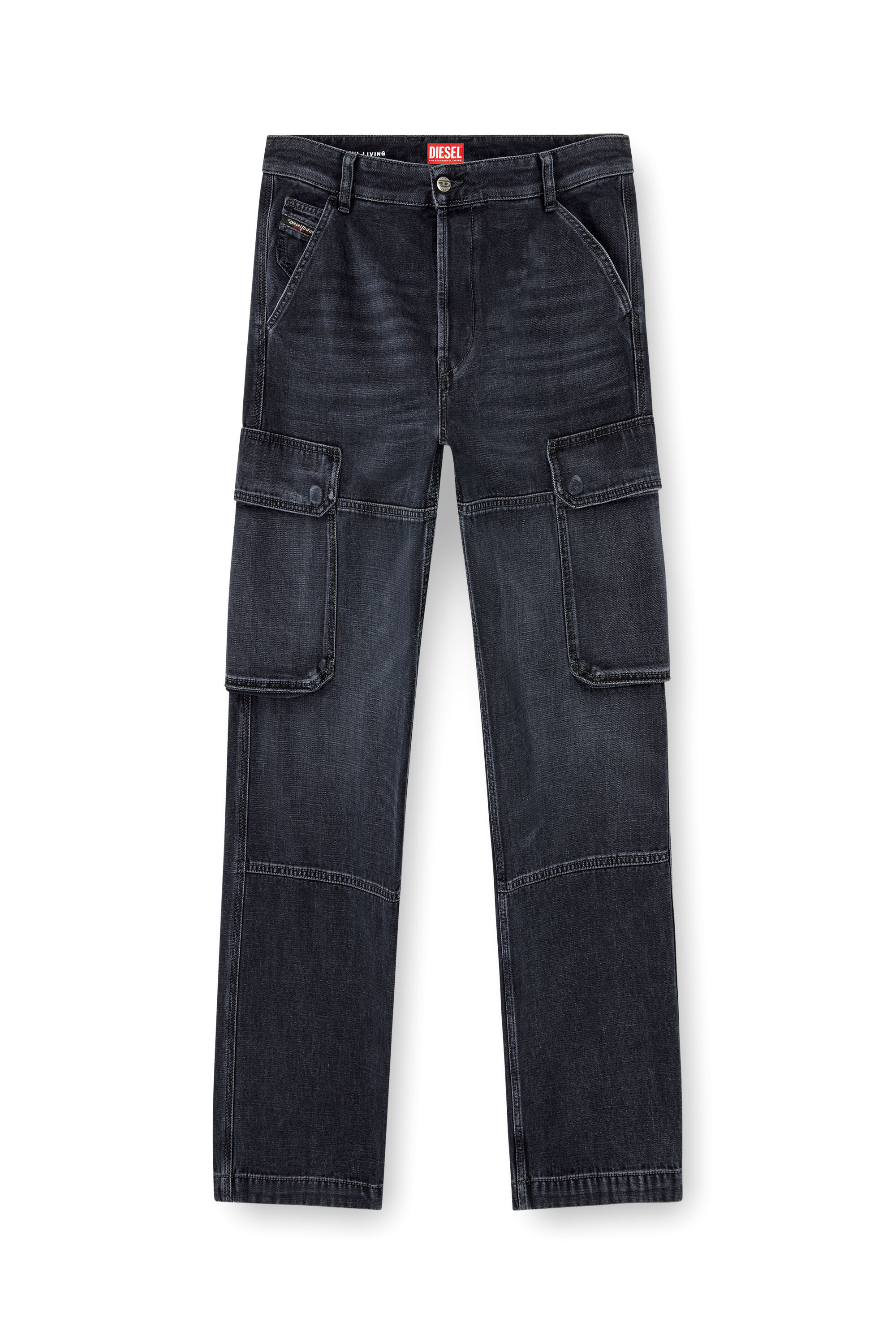 Men's Regular Jeans | Black/Dark grey | Diesel D-Uty