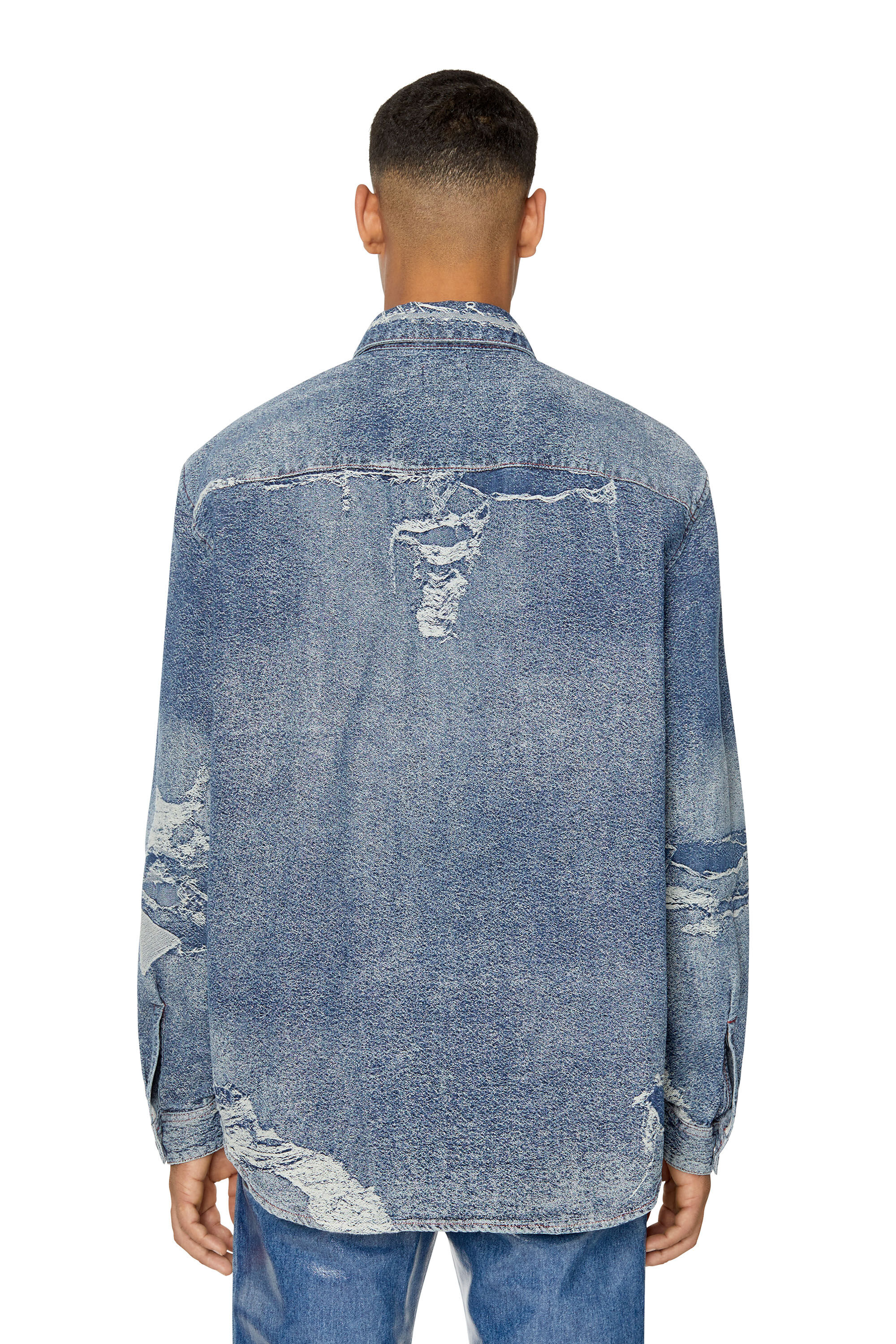 Men's Fluid polo shirt with trompe l'oeil effects
