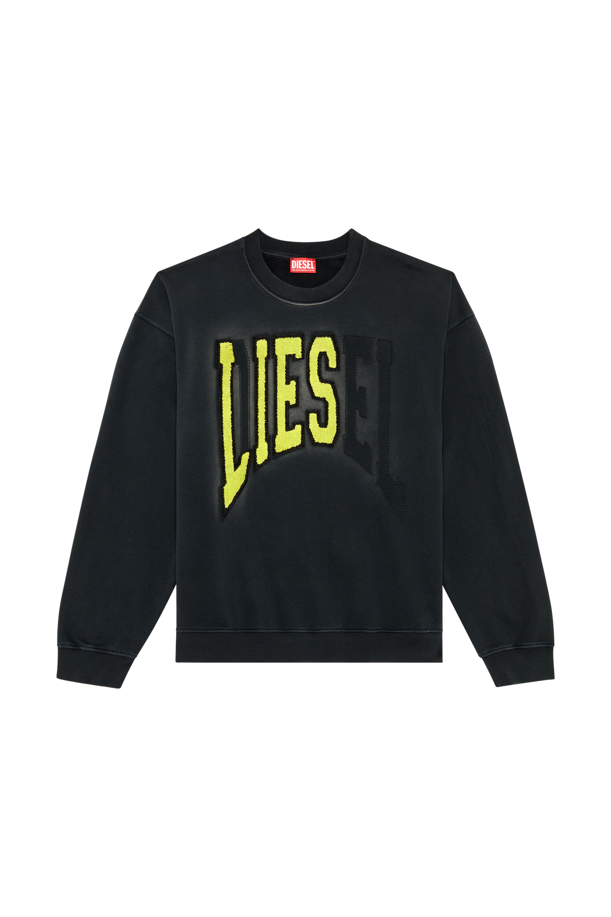 期間限定30％OFF! Men's College sweatshirt with LIES patches | Black | Diesel スウェット