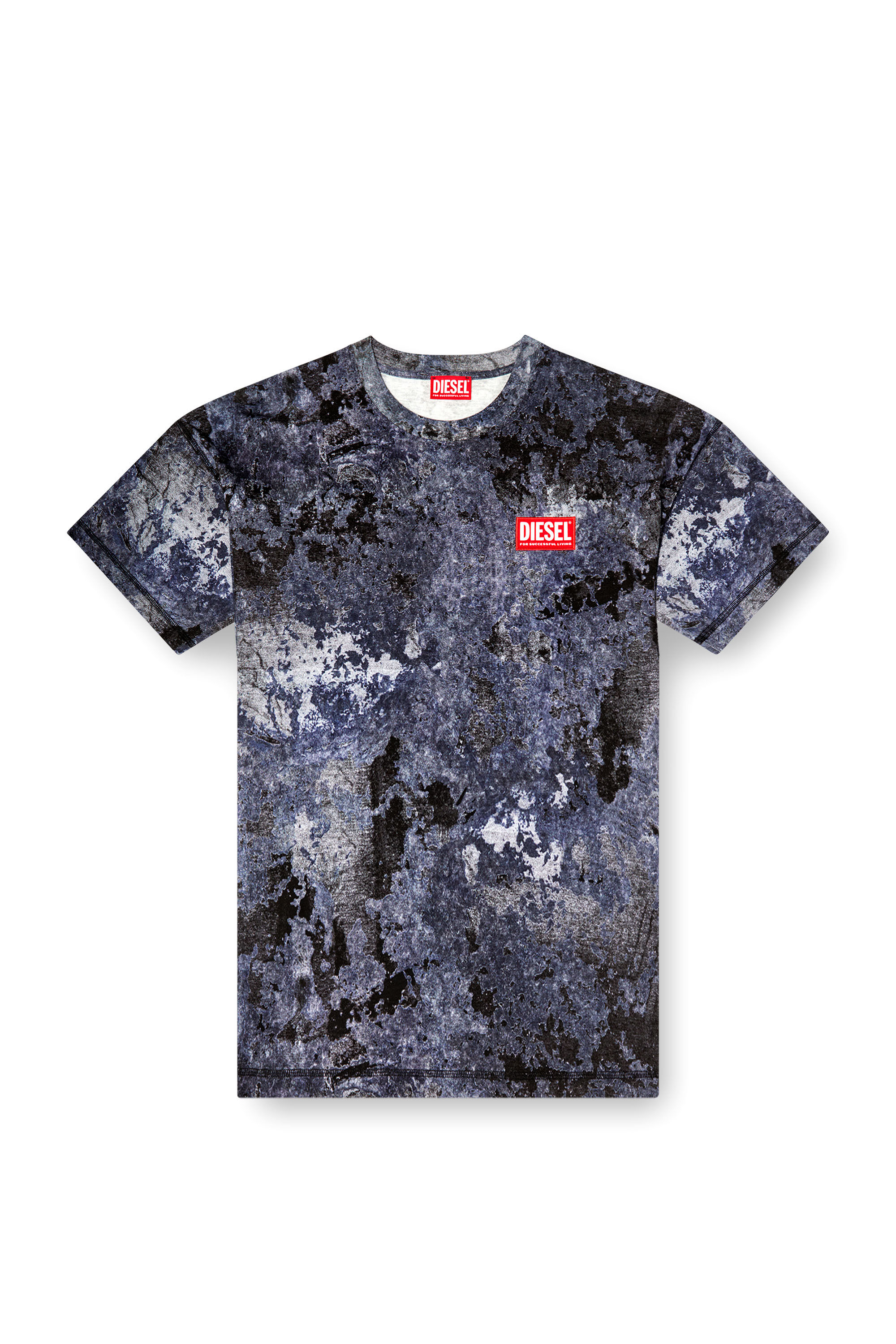 Diesel - T-BOXT-R12, Camiseta con burn-out y efecto mármol Hombre in Azul marino - 2