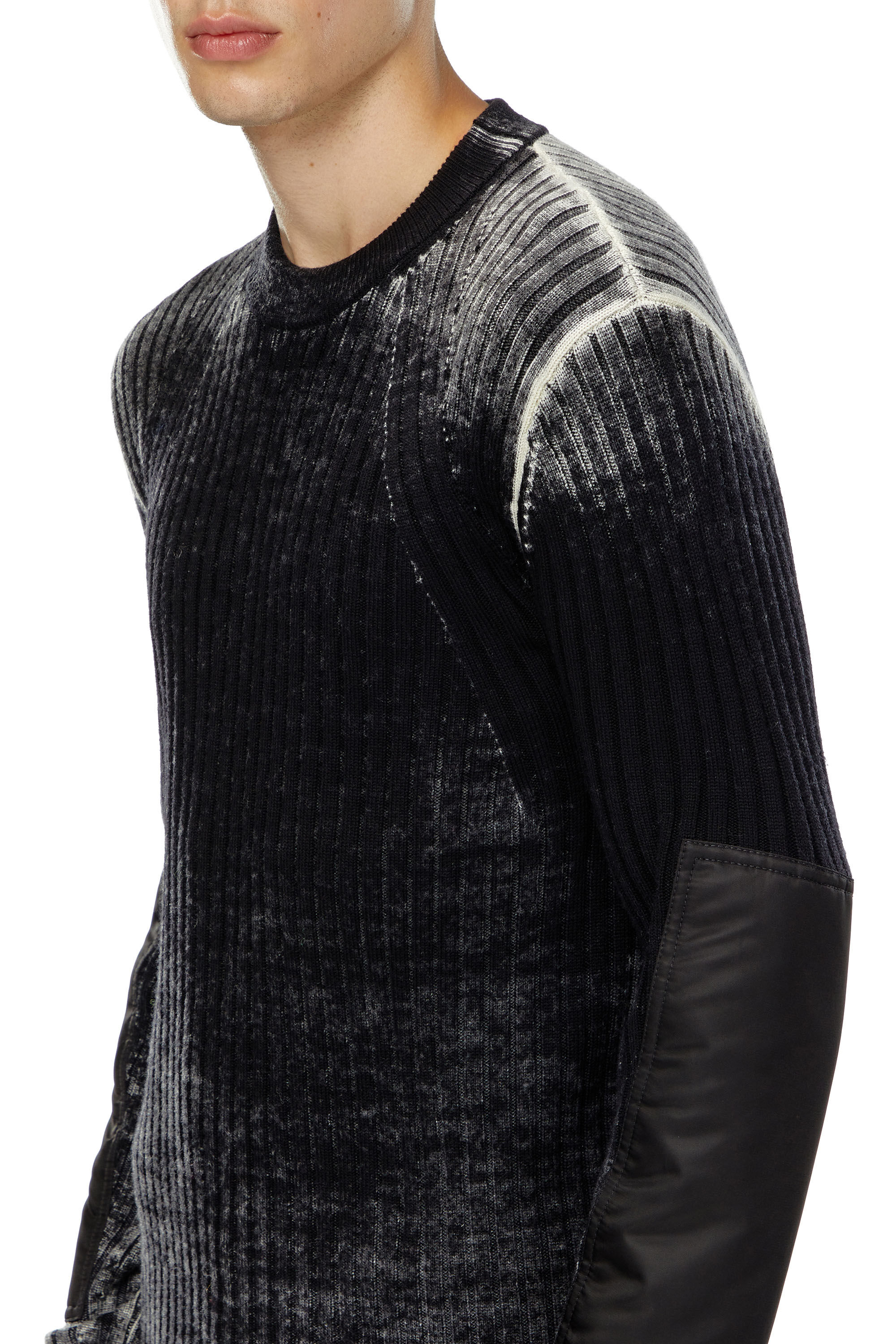 クールな価格でホットなピック with jumper Wool Men's elbow Diesel | Black | patches トップス