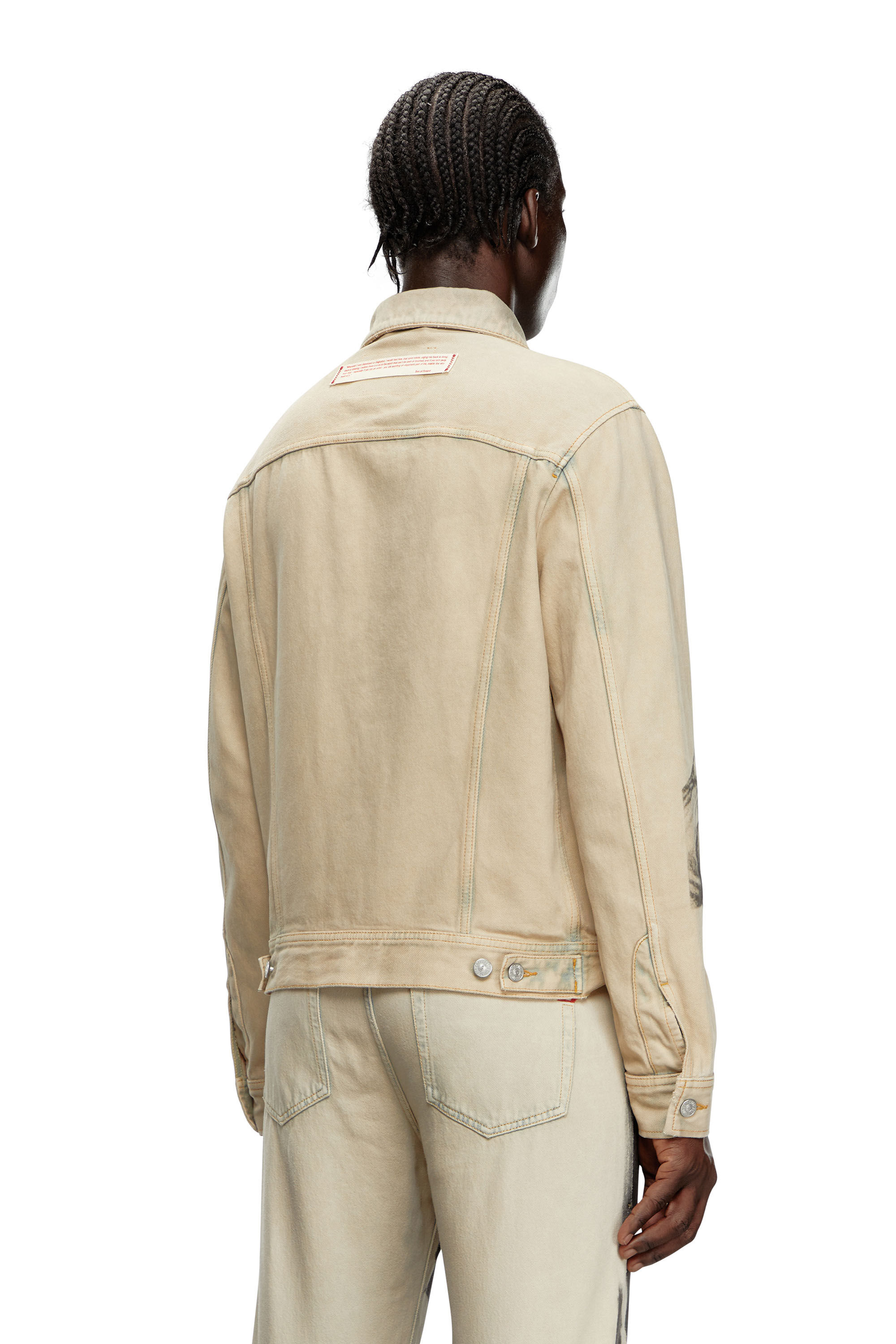 Diesel - PR-D-BARCY-TOF2, Chaqueta trucker con estampado digital Unisex in Beige - 4
