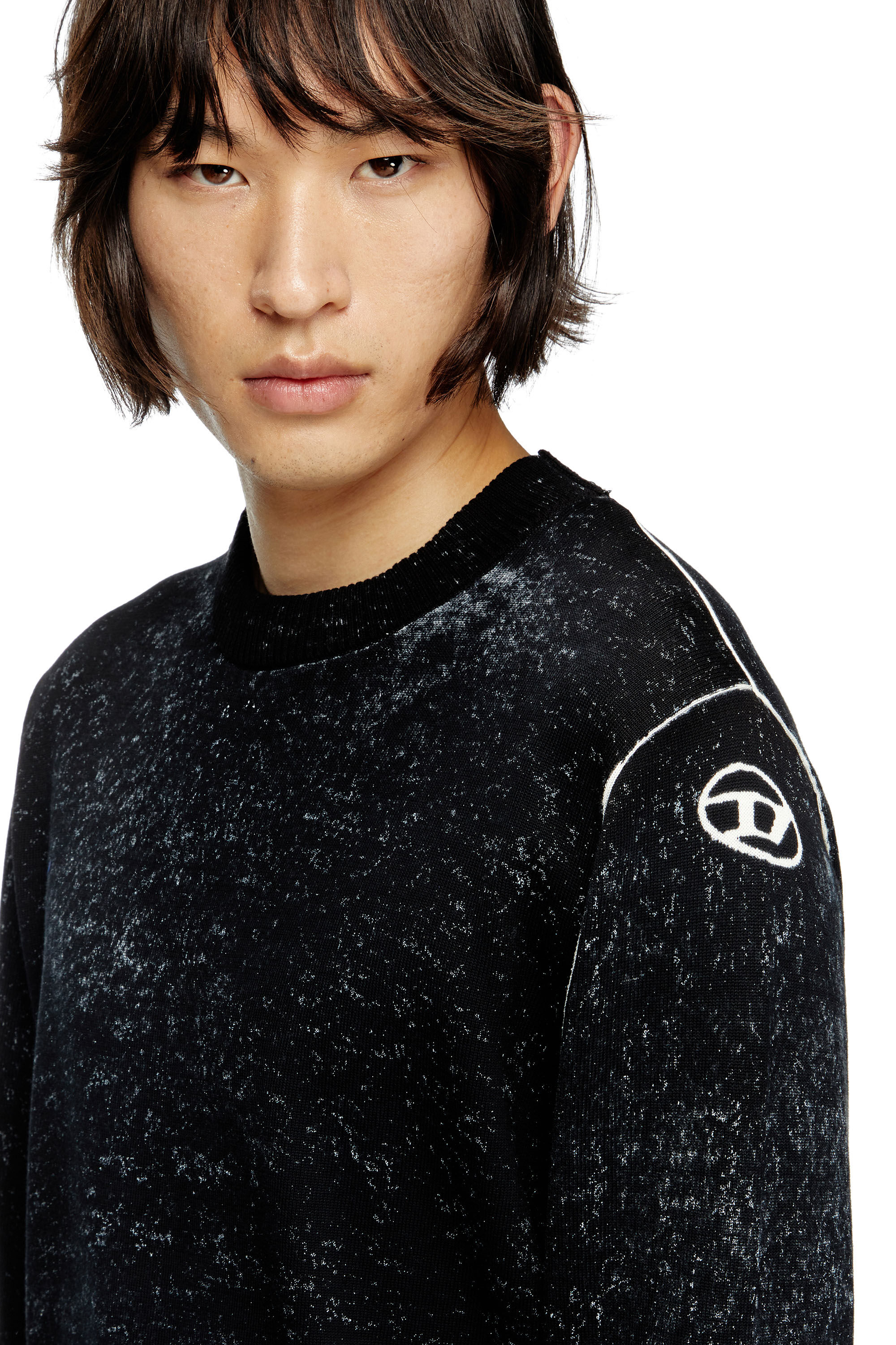 Men's Reverse-print cotton jumper | Black | Diesel
