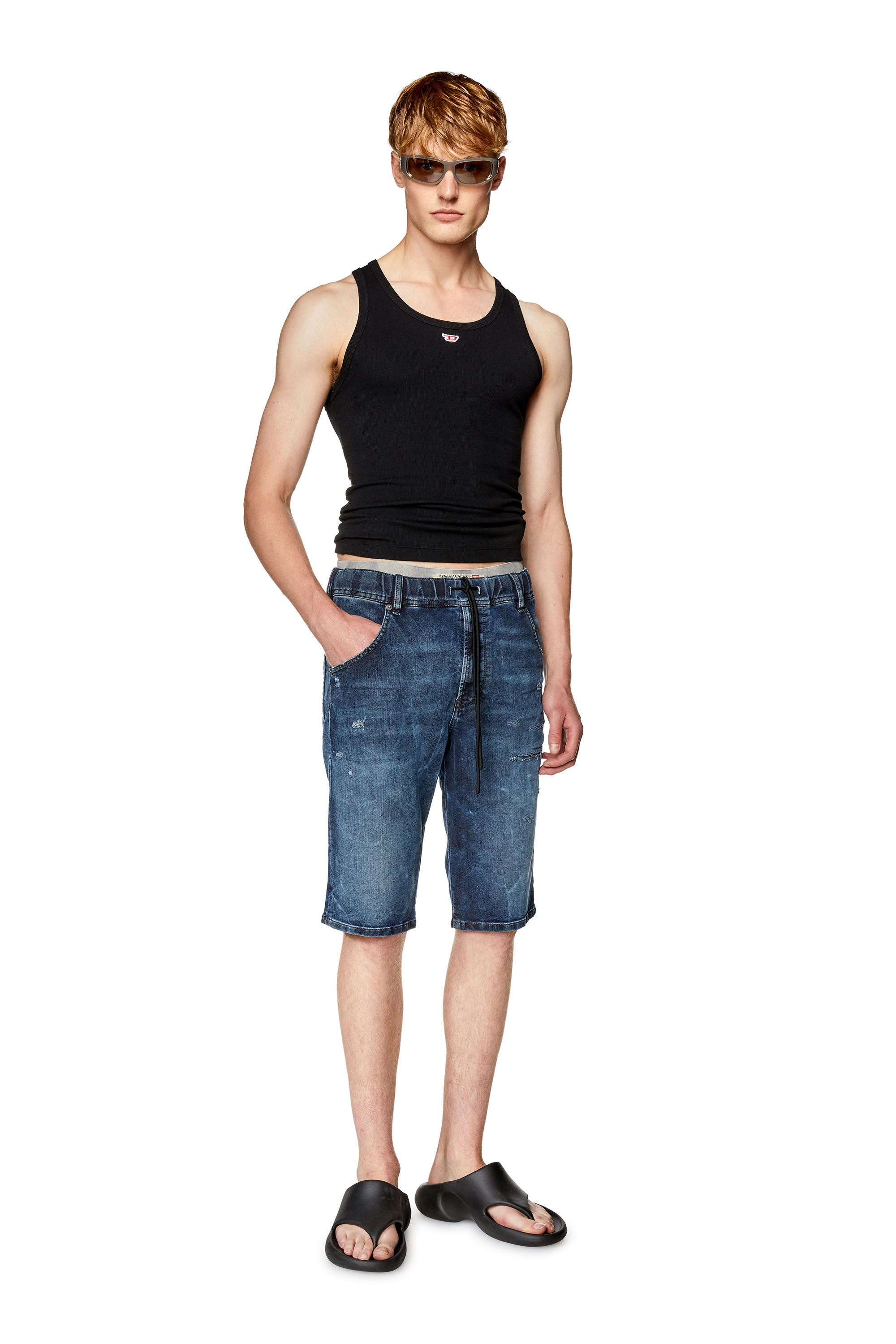 Men s five pocket shorts Dark Blue Diesel