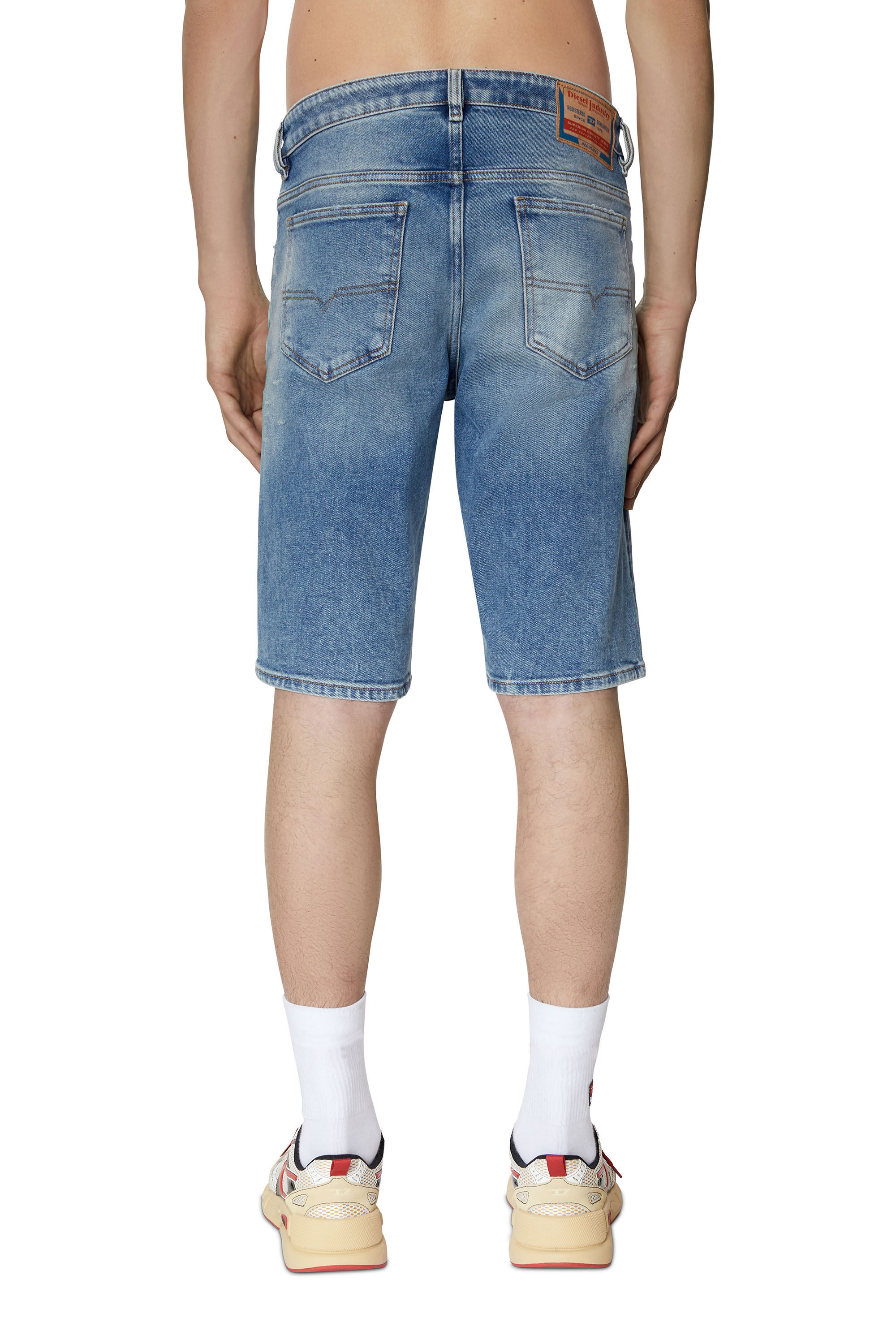 Pantalones vaqueros cortos con efecto desgastado DIESEL de Denim de color Azul Mujer Ropa de Shorts de Shorts vaqueros 