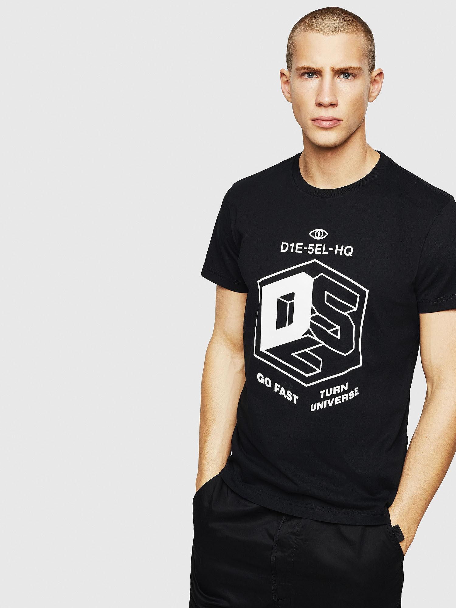 DIESEL Tシャツ XXL T DIEGO QA T-SHIRT ブラック偽物なら返金します