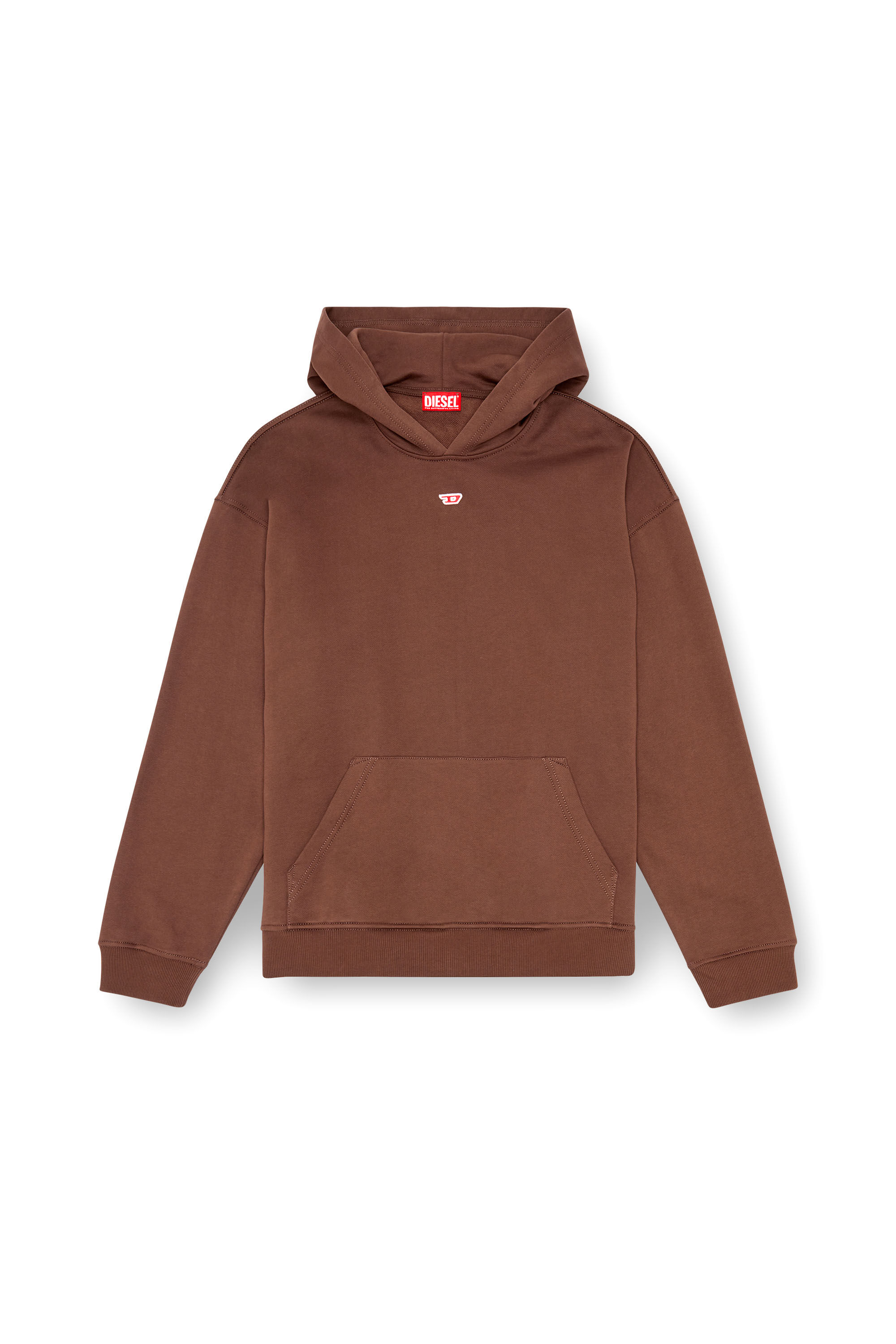 Diesel - S-BOXT-HOOD-D, Sudadera con capucha y parche con el logotipo D Hombre in Marrón - 2