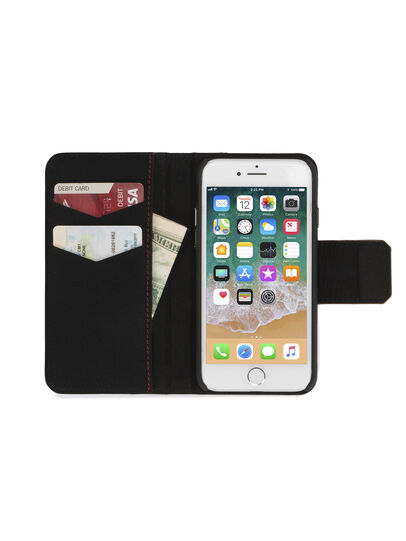 BLACK LINED LEATHER IPHONE 8 PLUS/7 PLUS FOLIO, Black Diesel - BLACK LINED LEATHER IPHONE 8 PLUS/7 PLUS FOLIO, Black - Flip covers - Image 4