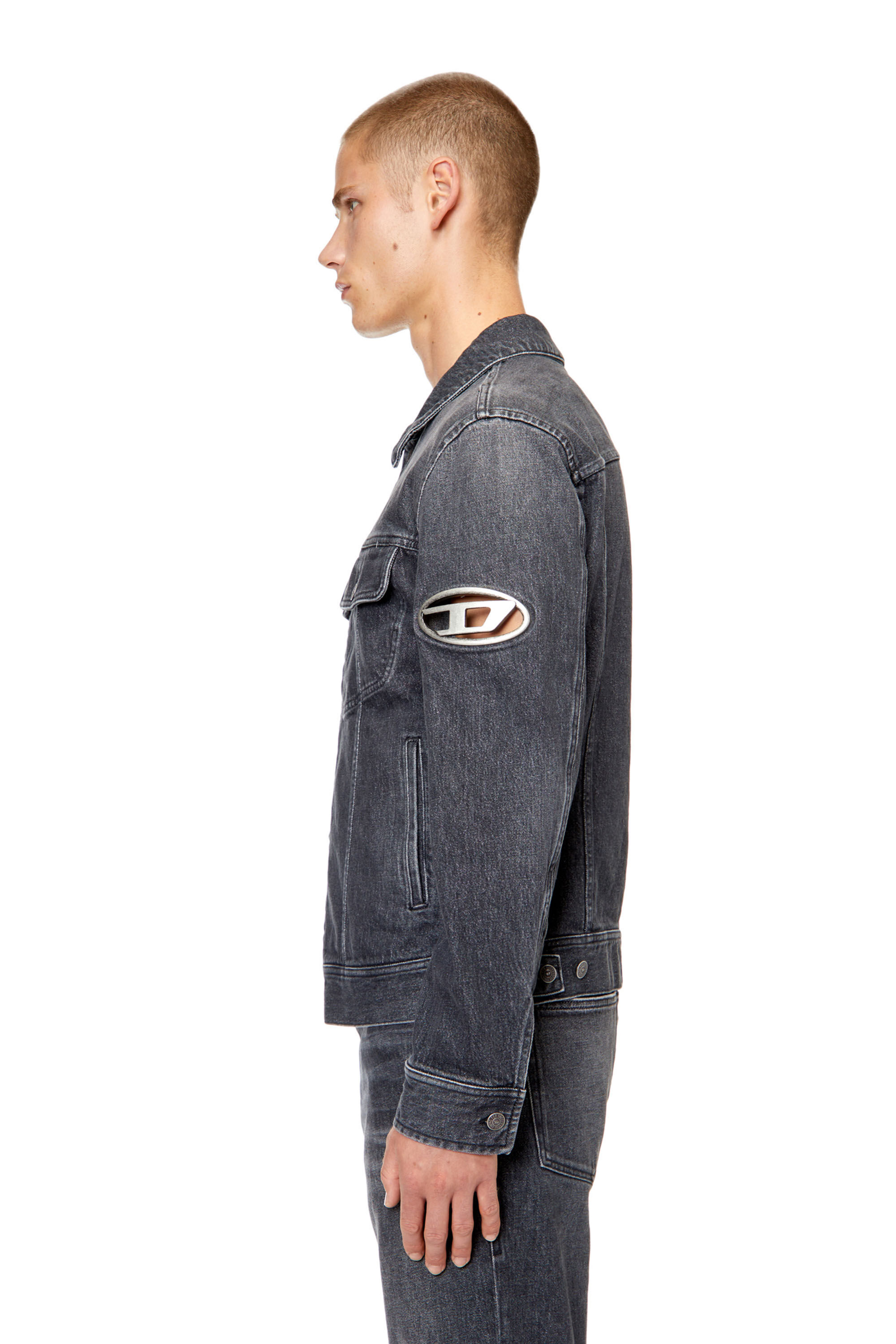 D-BARCY-FSC Man: Regular-fit denim jacket with plaque | Diesel