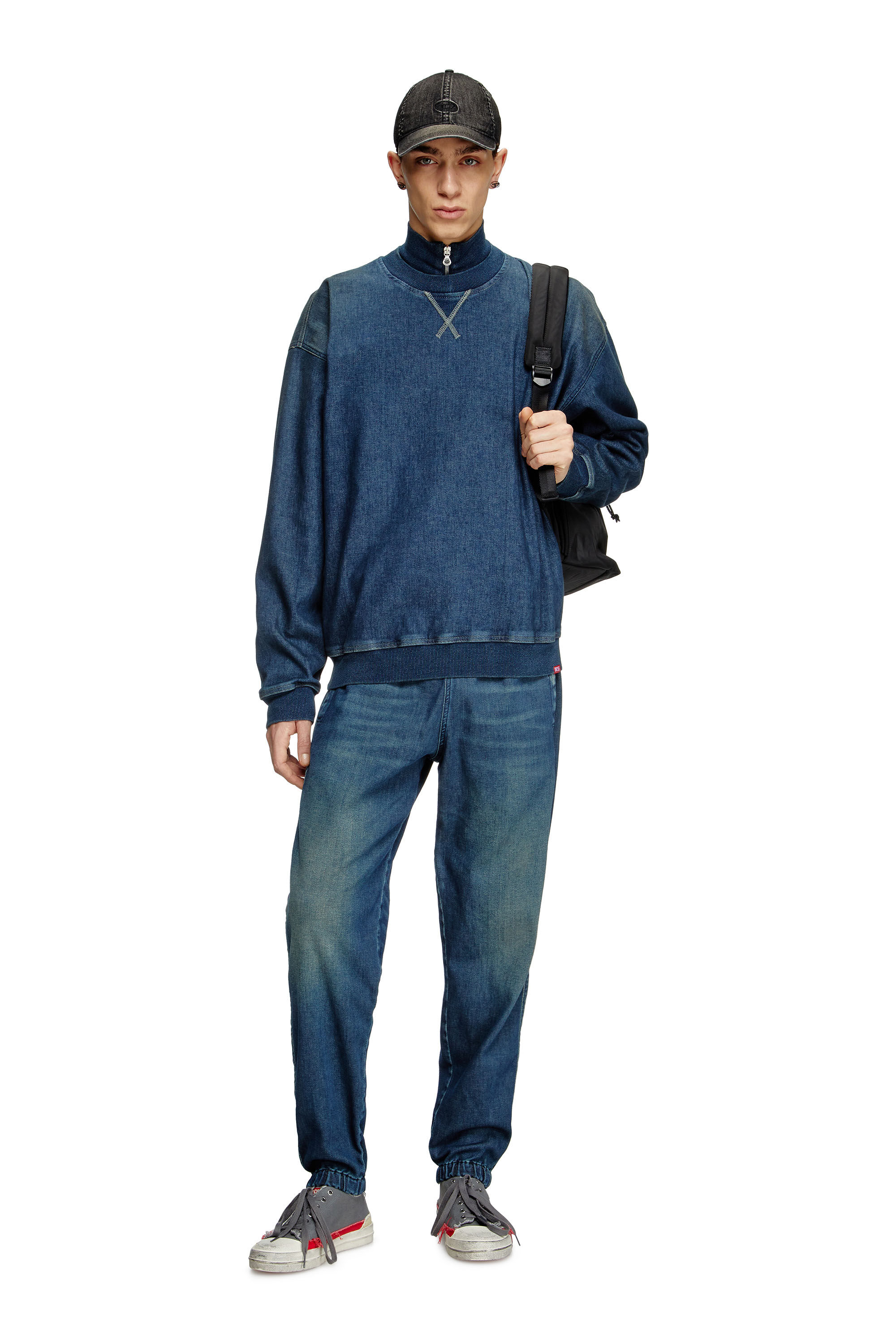 最安値 Women's Sweatshirt Diesel | Blue | Denim Track in トップス