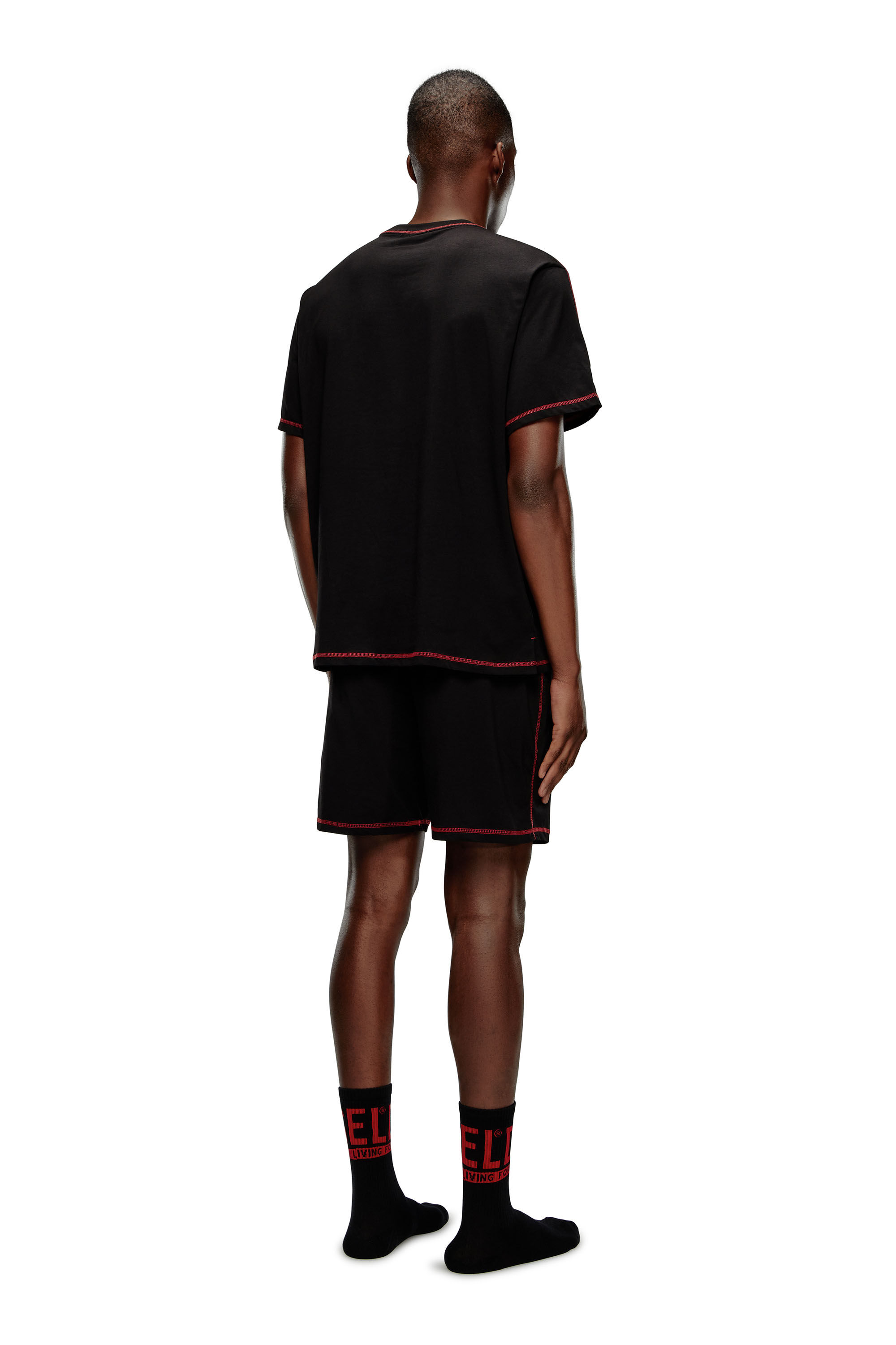 Diesel - UMSET-WILORT, Pijama corto con costuras en contraste Hombre in Negro - 1