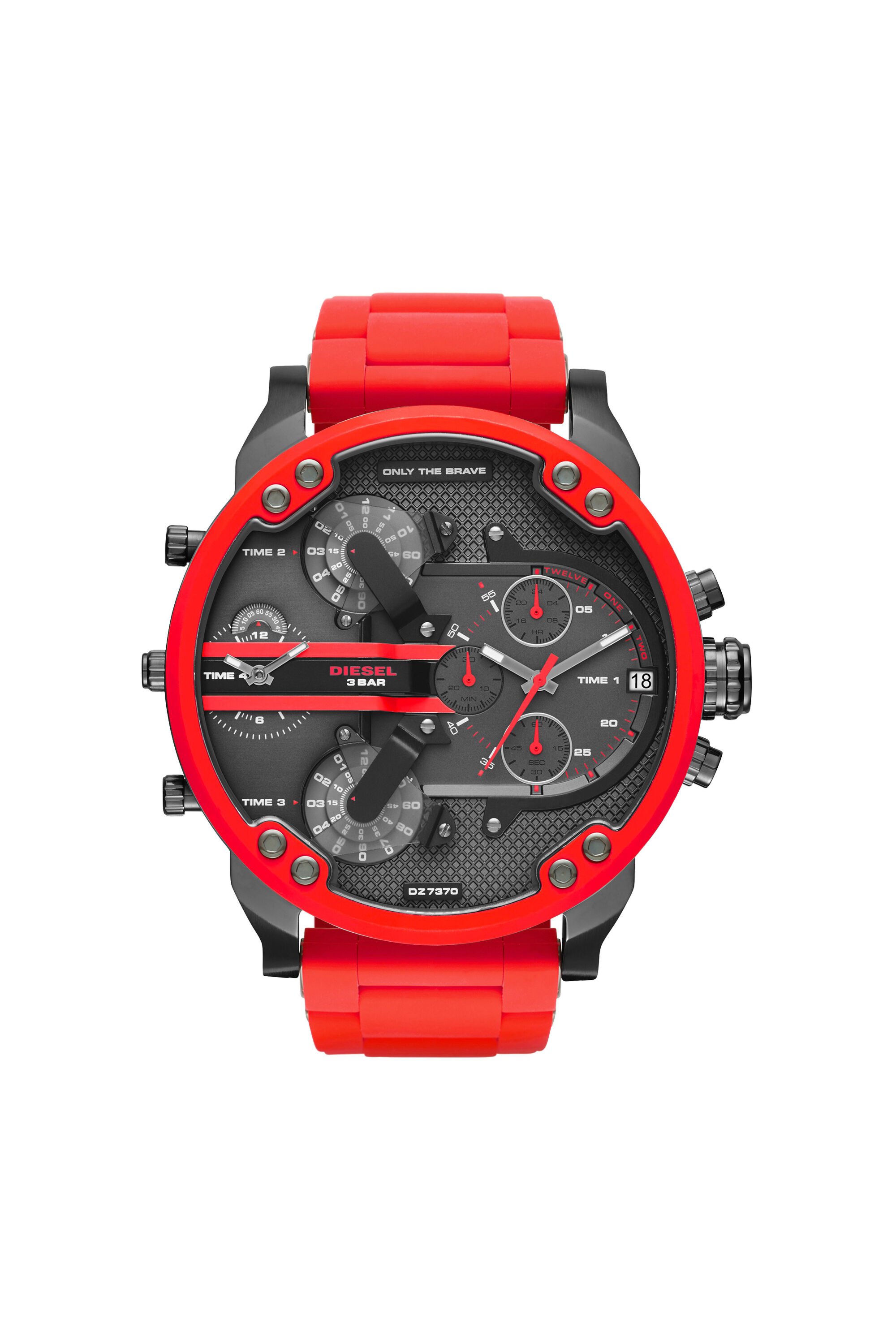DZ7370 Man: Daddy red metal watch, 55 mm Diesel