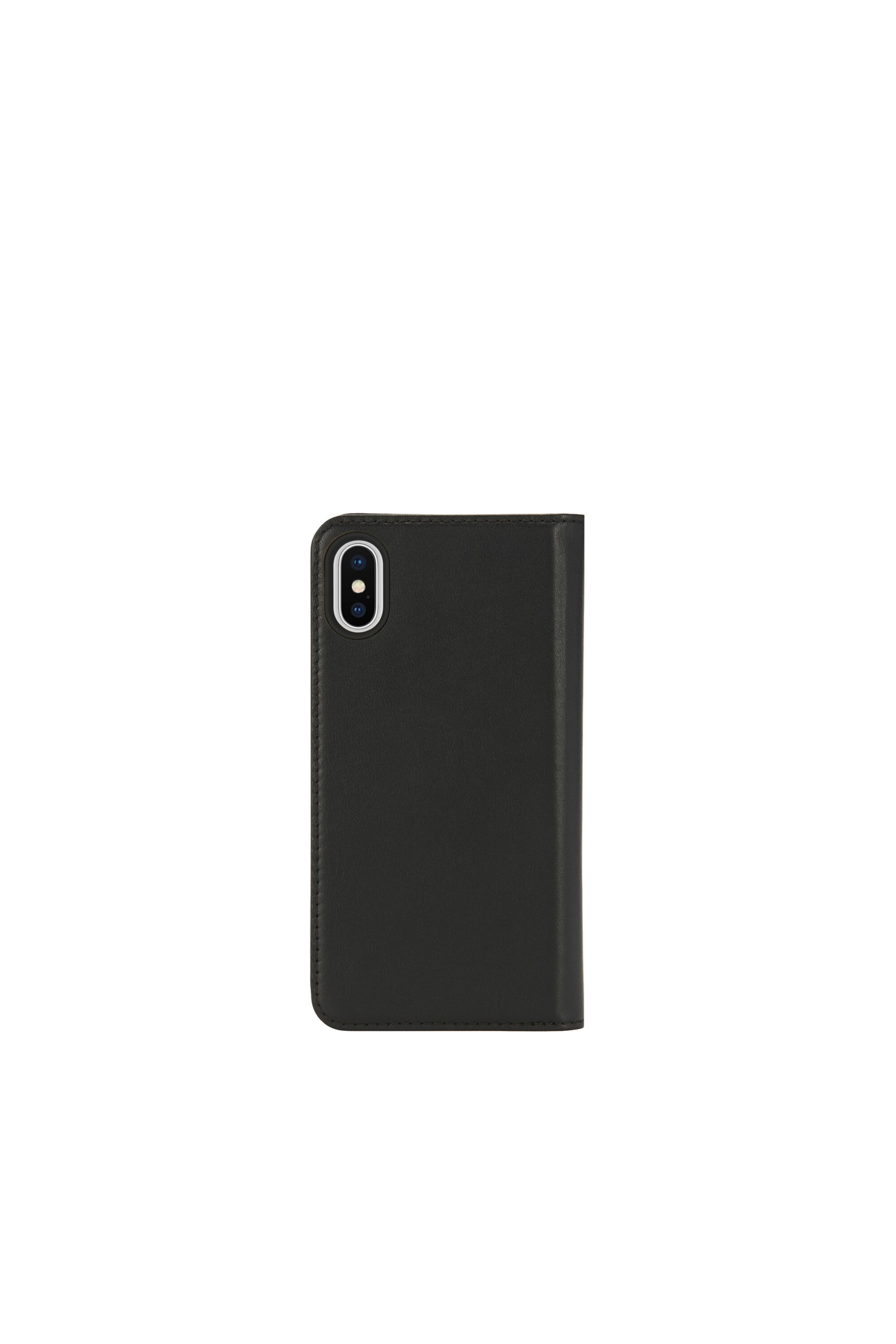 Diesel - SLIM LEATHER FOLIO IPHONE X, Unisex's Slim leather folio with logo, iPhone X in Black - 2