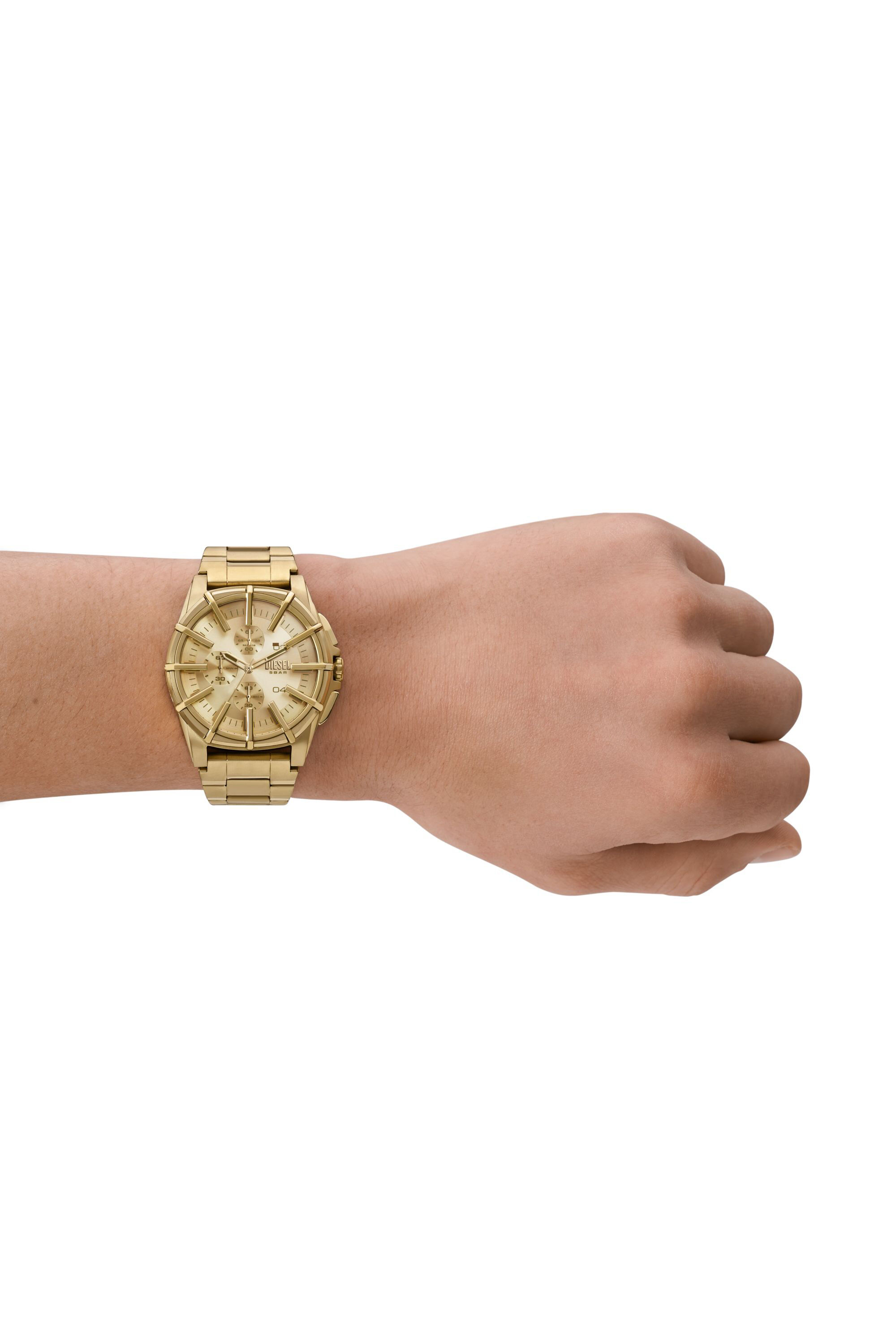 Men's Framed gold-tone stainless steel watch | Oro | Diesel