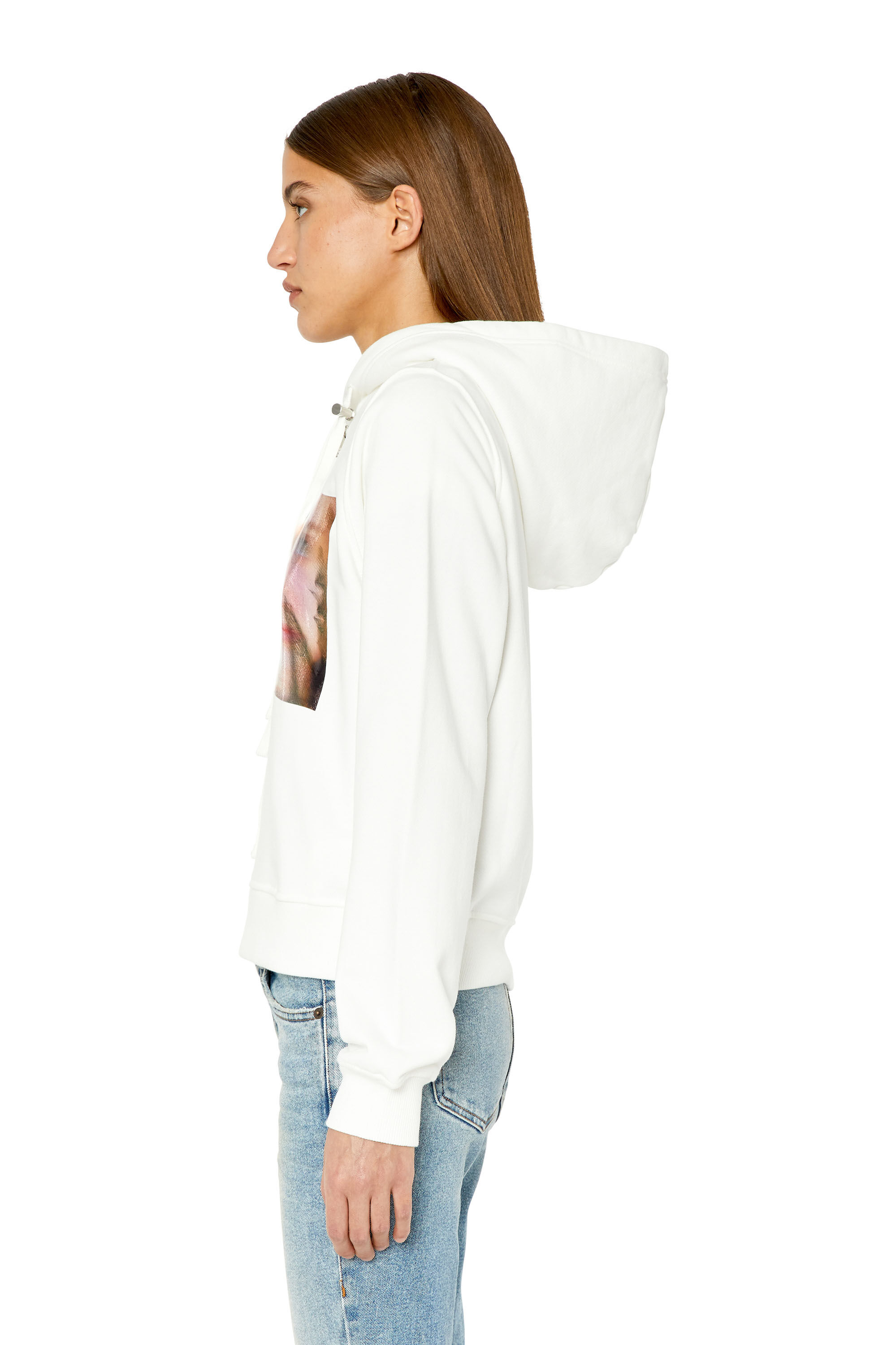 F-REGGY-DROOD Woman: Hoodie with printed foil panel | Diesel