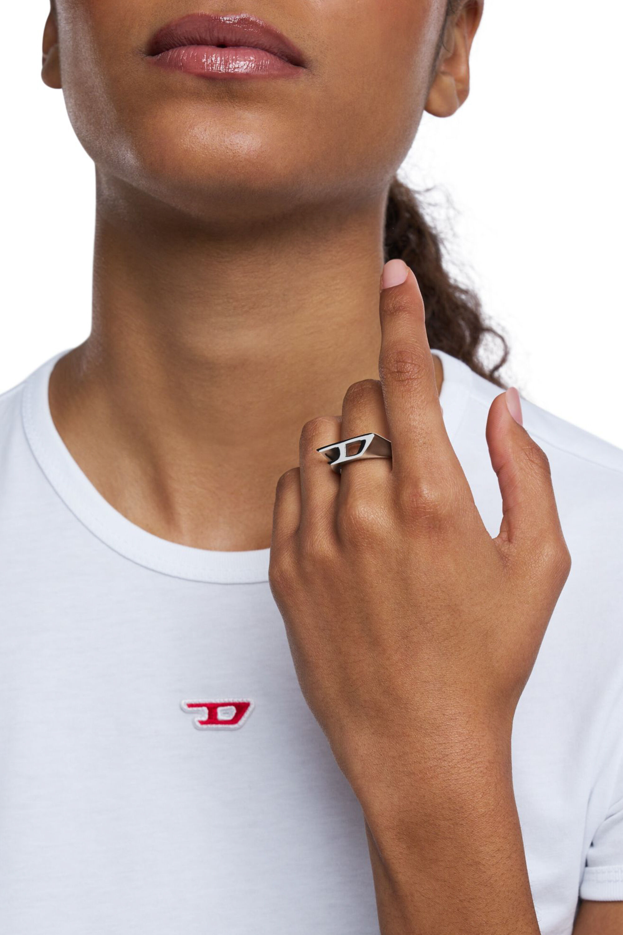 Diesel - DX1638040 JEWELLERY, Anillo sello de acero inoxidable Unisex in Plateado - 4