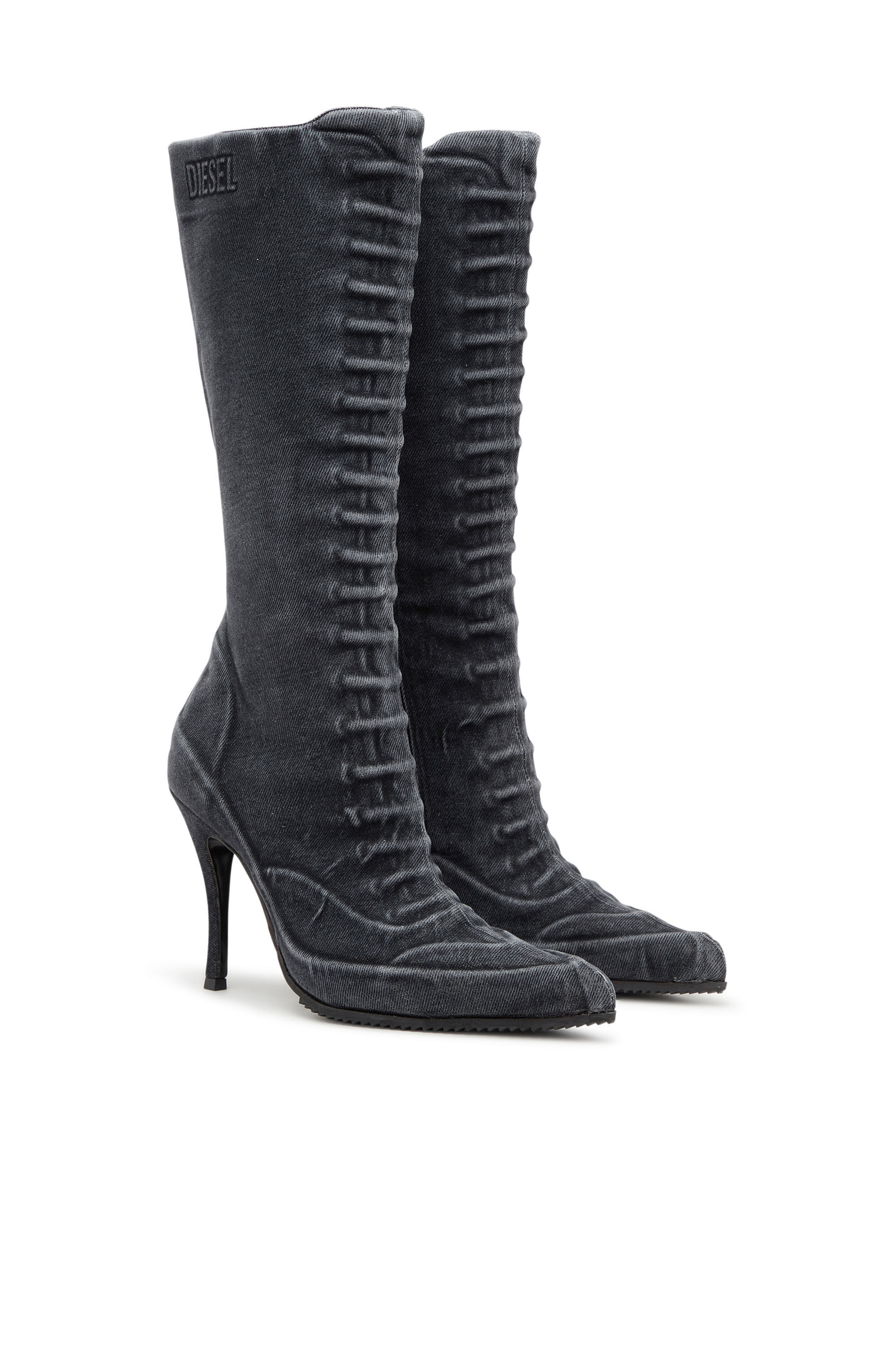 ブランド一覧 | ワールド オンラインストア Women's D-Cloud-Boot in washed denim | Black | Diesel 靴