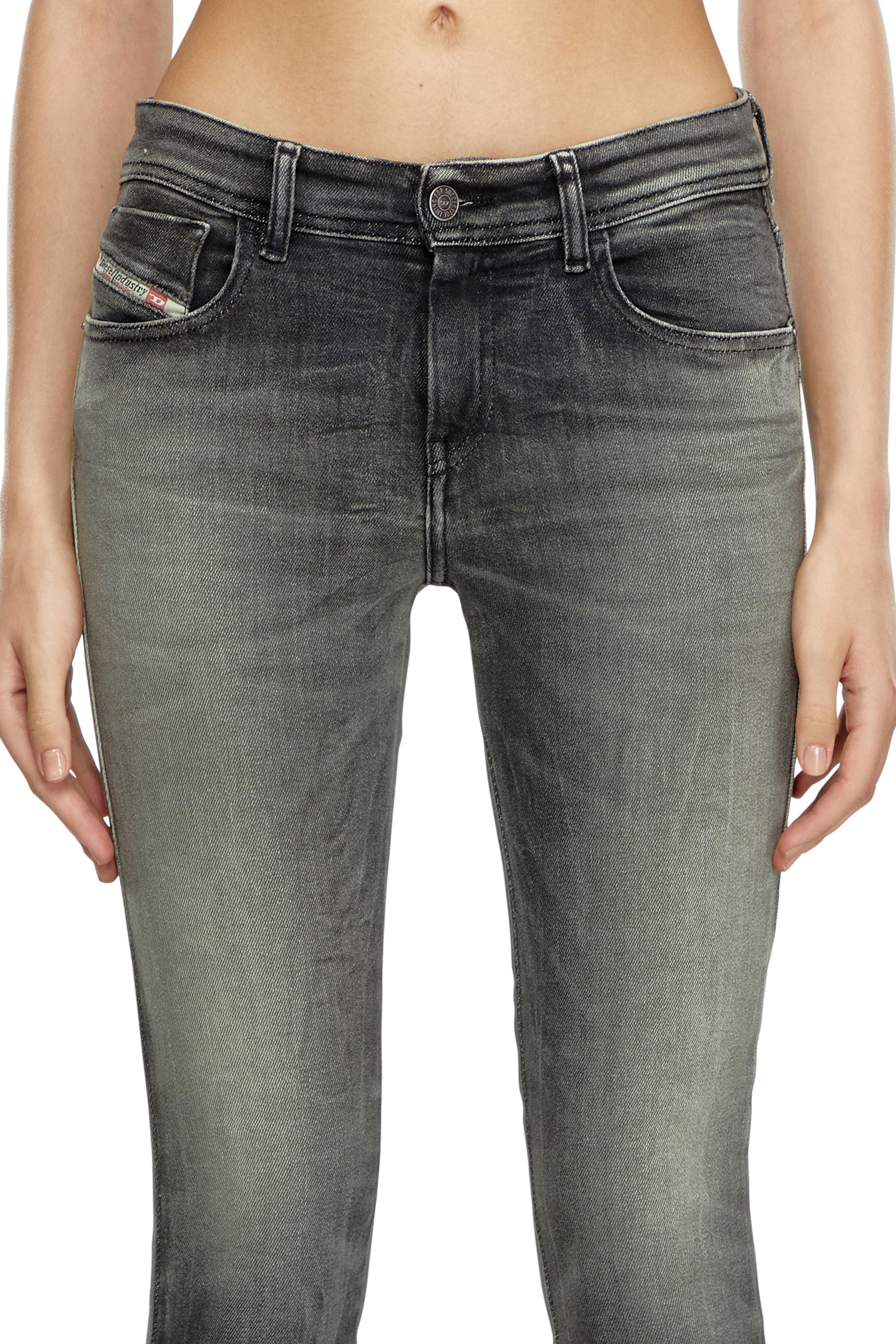 パンツ DIESEL 2017 Slandy Denim Pants Black Dark Gray A05302069EF02 Women's Skinny Jeans | Black/Dark grey | Diesel 2017 Slandy
