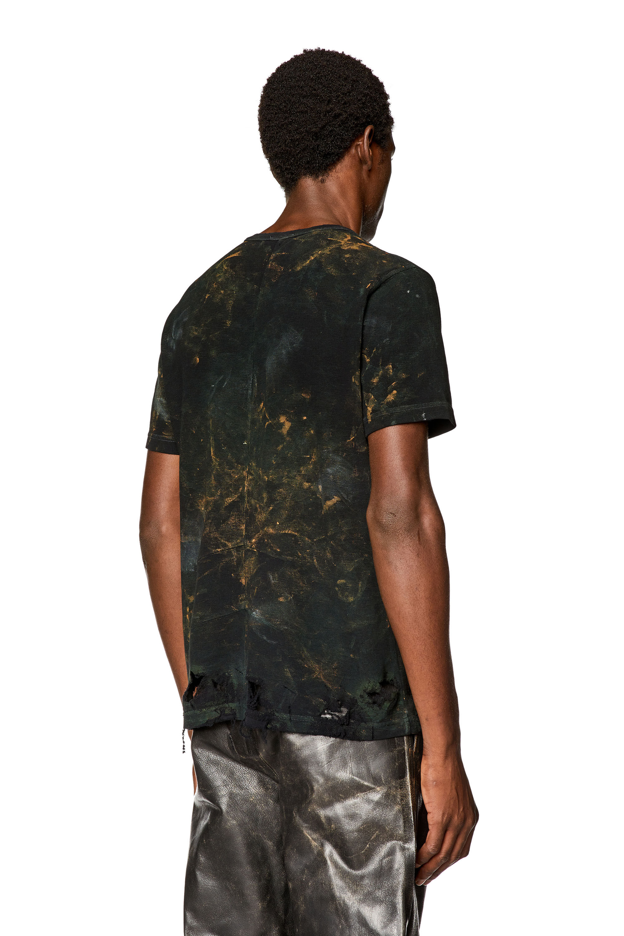 Men's Distressed T-shirt in waffle knit | Multicolor | Diesel