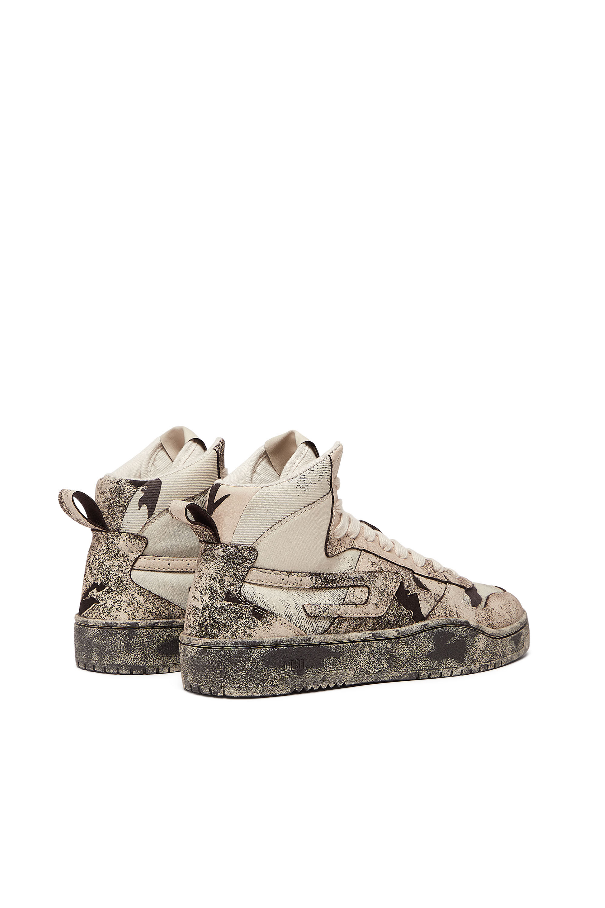 Men s S Ukiyo V2 Mid High top camo sneakers with peel off effect Multicolor Diesel