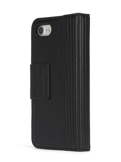 BLACK LINED LEATHER IPHONE 8 PLUS/7 PLUS FOLIO, Black Diesel - BLACK LINED LEATHER IPHONE 8 PLUS/7 PLUS FOLIO, Black - Flip covers - Image 6