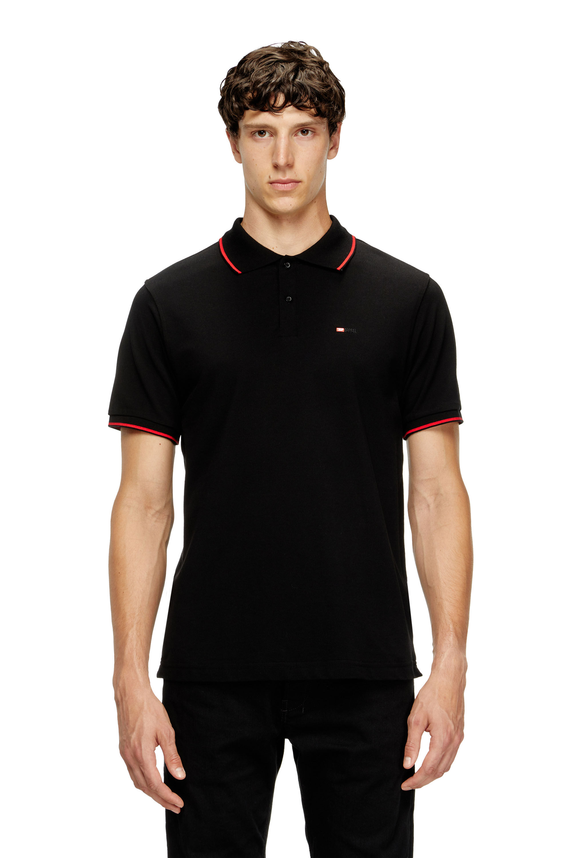Diesel - T-FERRY-MICRODIV, Camisa polo con pequeño bordado Diesel Hombre in Negro - 3