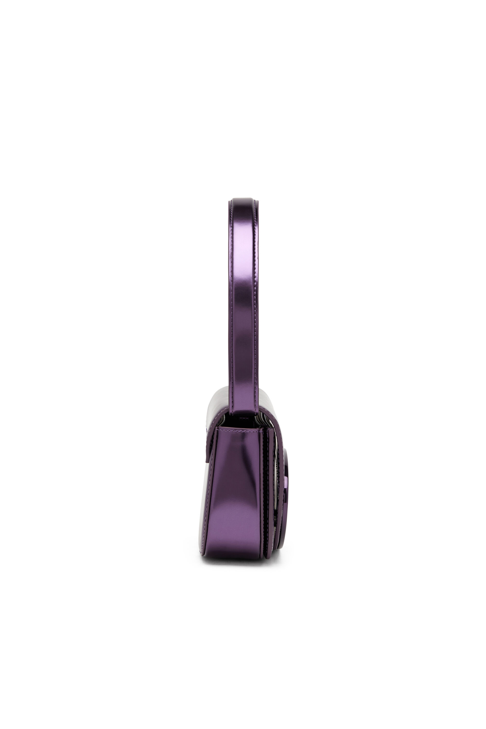 Women's 1DR-Iconic shoulder bag in mirrored leather | Violet