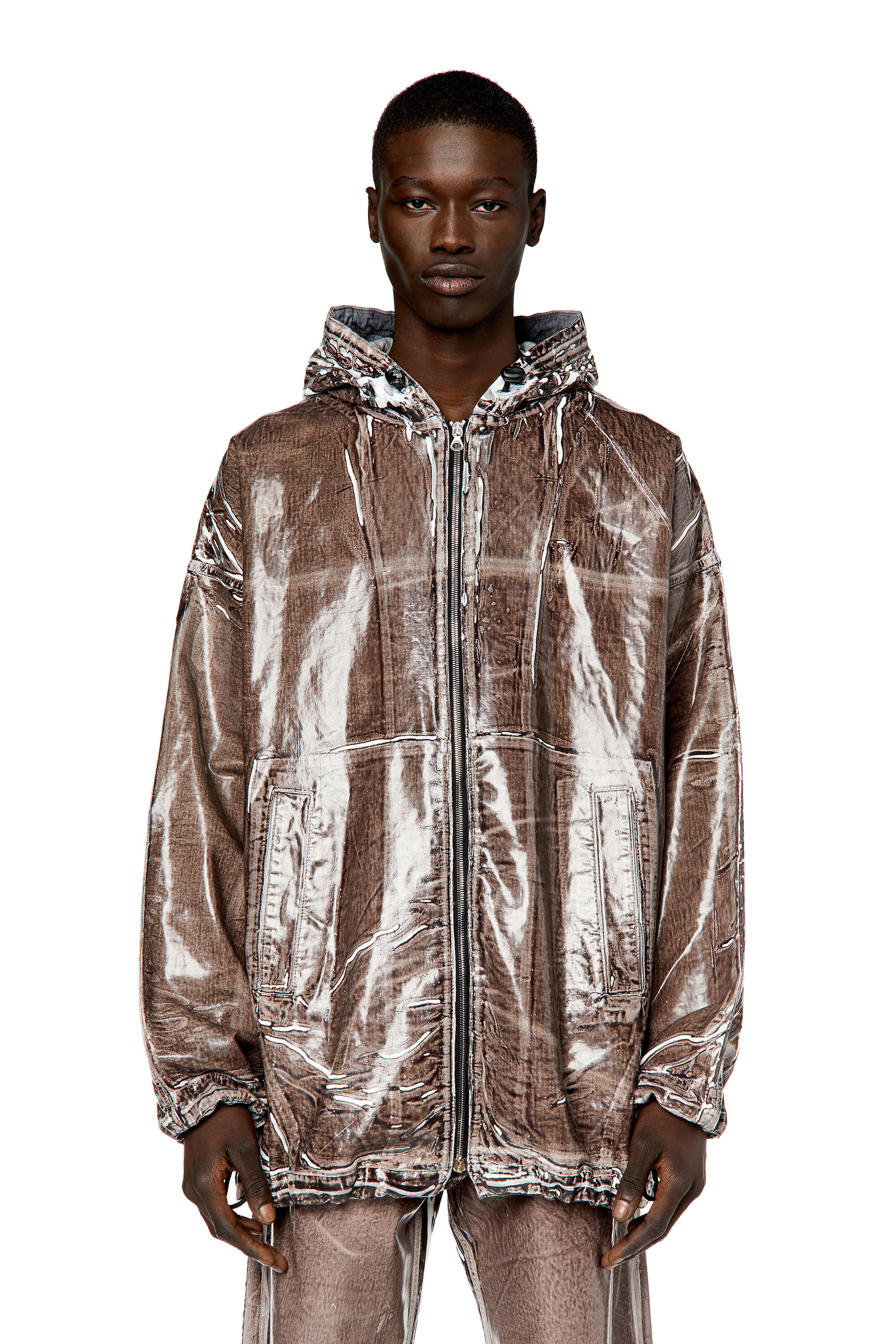 D-SPARK-FSC Man: Denim jacket with wet-effect coating | Diesel