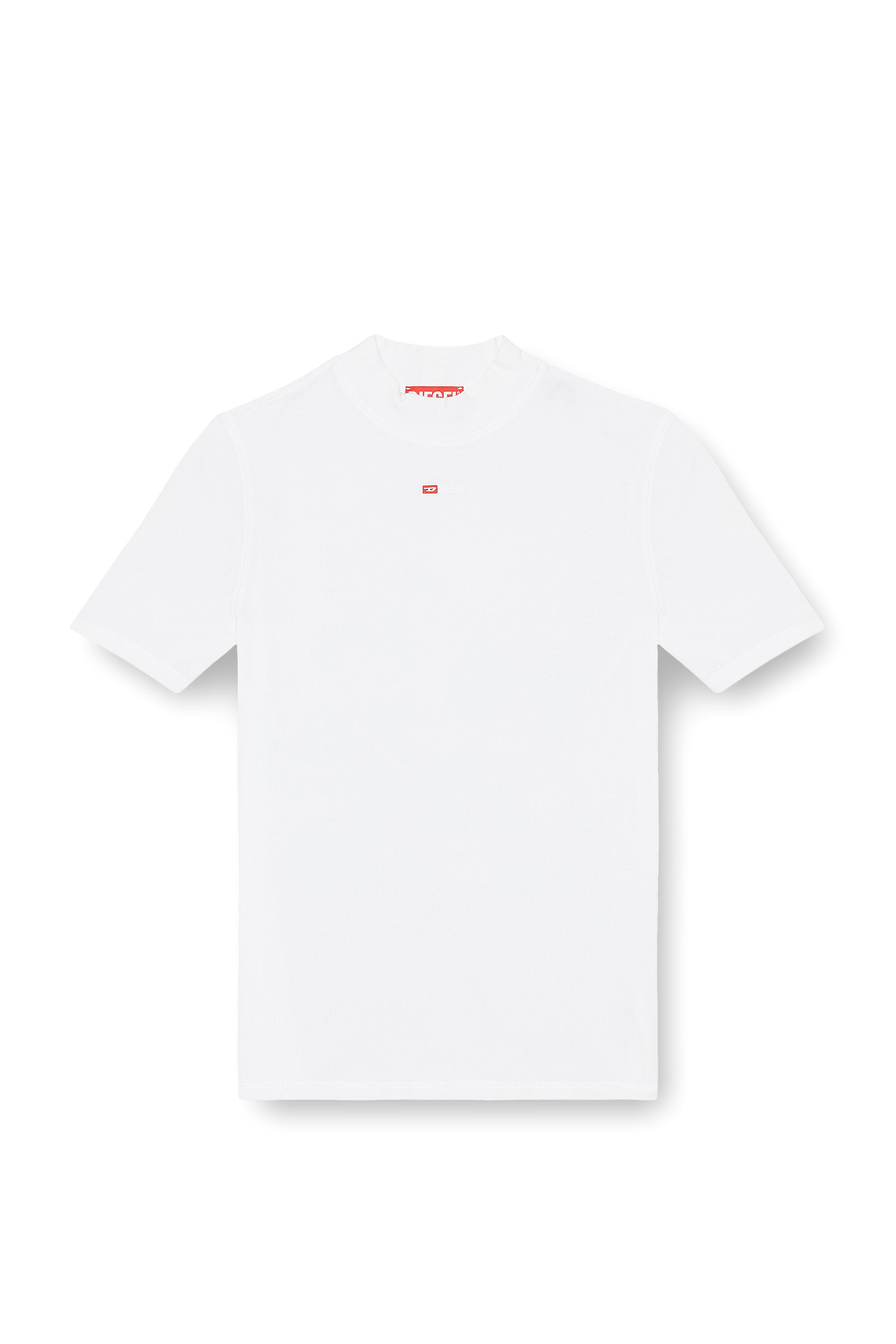 Diesel - T-MOKKY-MICRODIV, Camiseta en canalé y medio cuello alto Mujer in Blanco - 2