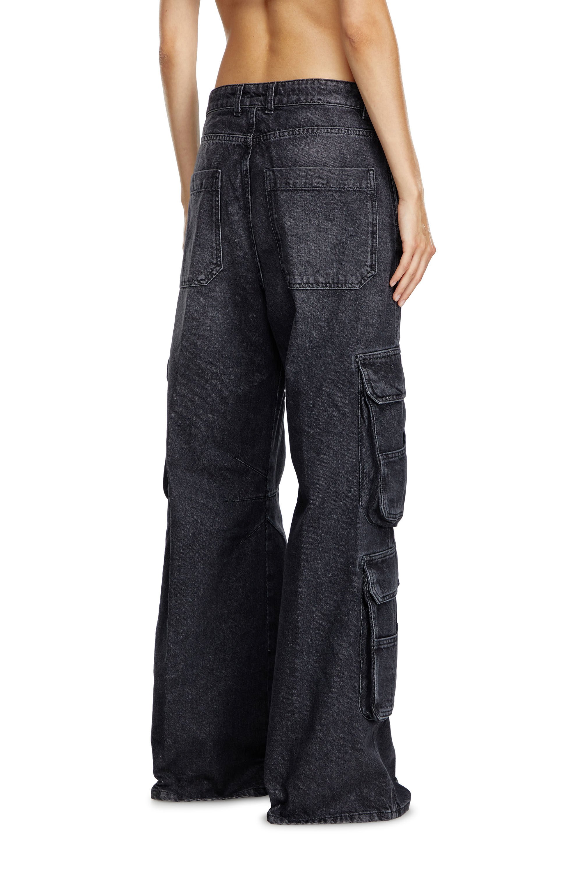 Diesel - Woman Straight Jeans 1996 D-Sire 0HLAA, Black/Dark grey - Image 5