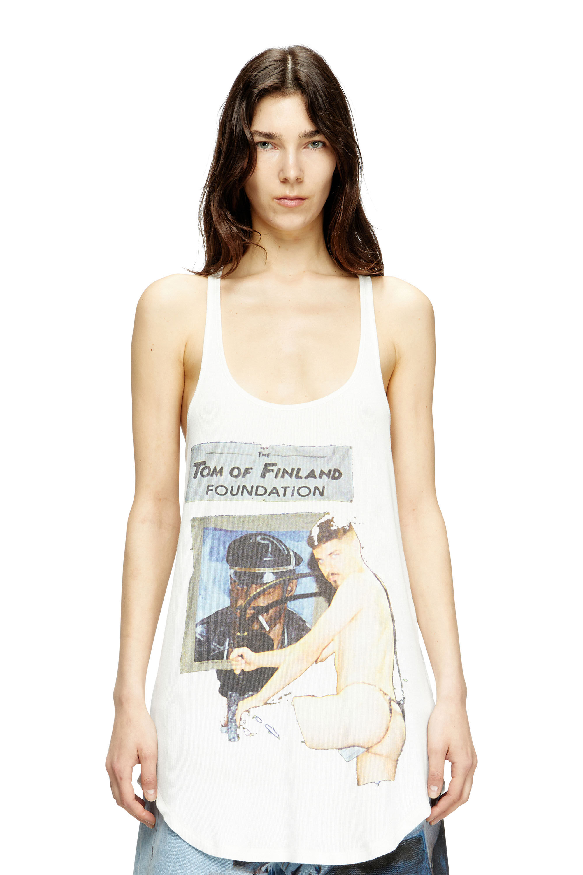 Diesel - PR-T-SHANRY-TOM25, Camiseta de tirantes con estampado gráfico Unisex in Blanco - 5