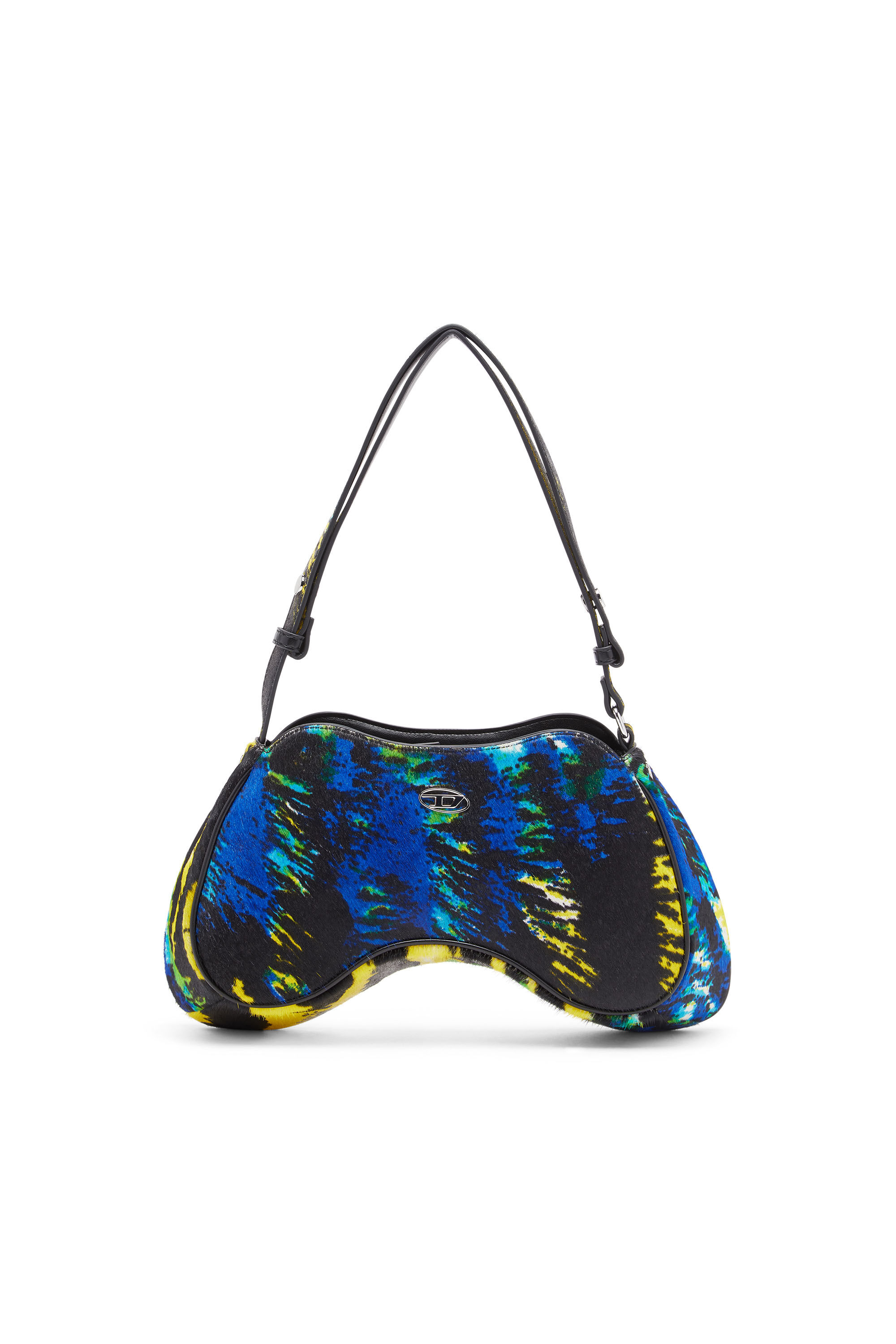 Women's Play-Shoulder bag in tiger-print calf hair | Multicolor | Diesel