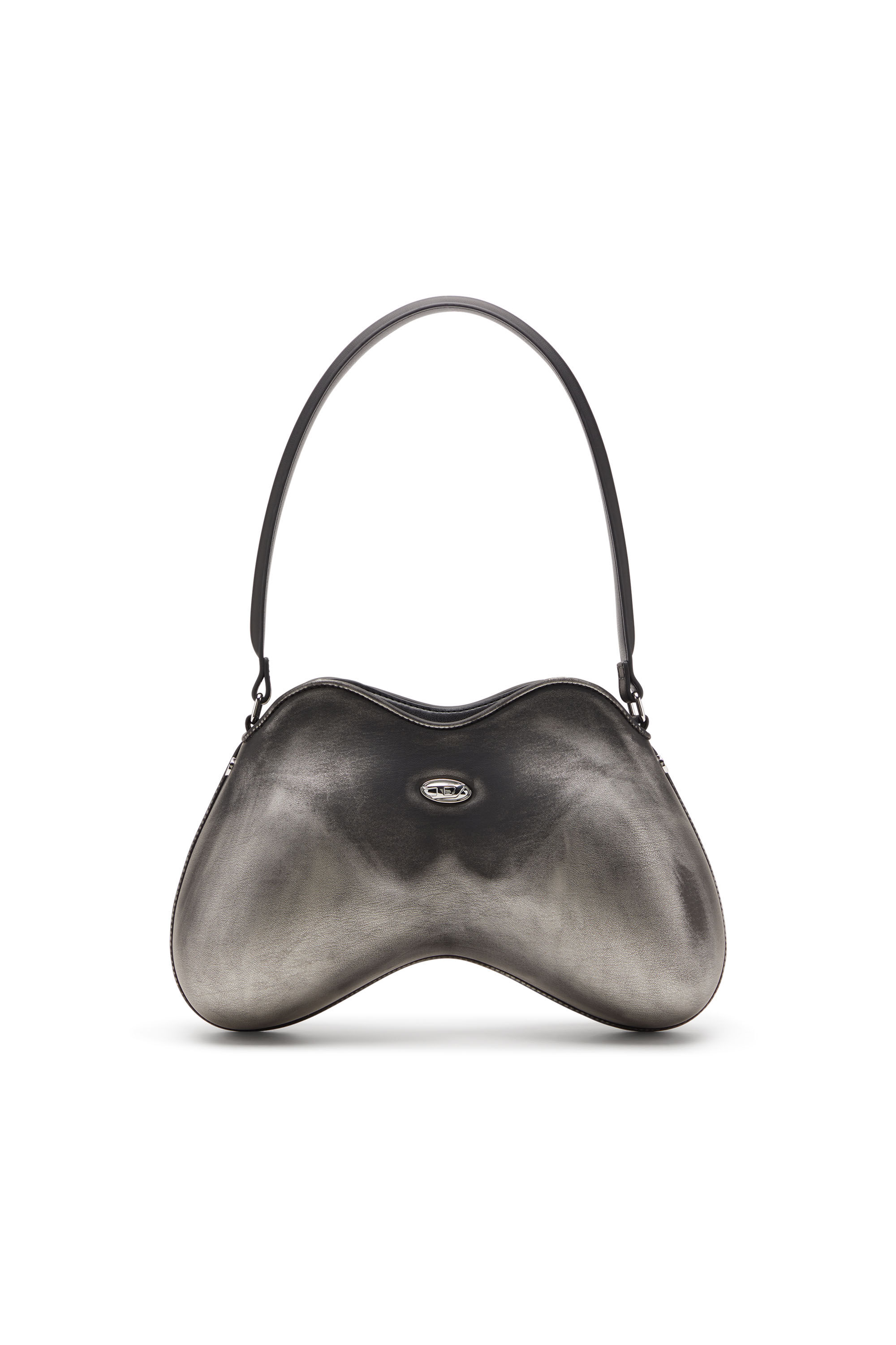 Diesel - DOUBLE-D SHOULDER, Double-D-Bolso de hombro rígido en PU cepillado Mujer in Negro - 1