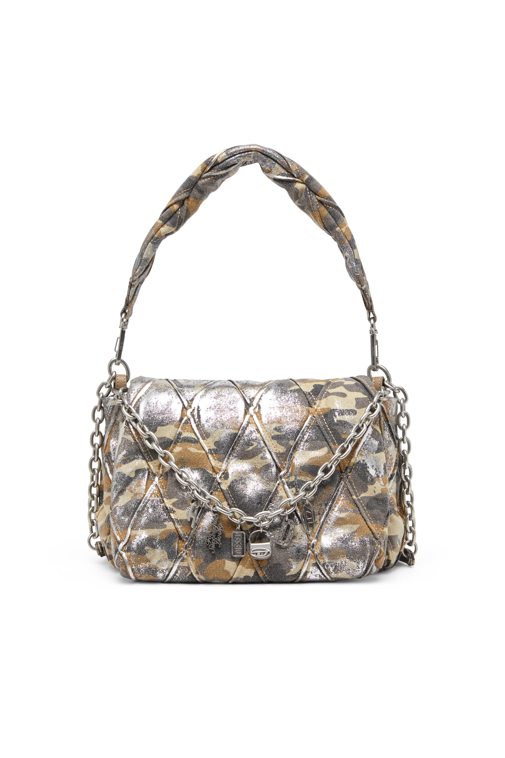 Women's Charm-D M-Shoulder bag in metallic camo canvas