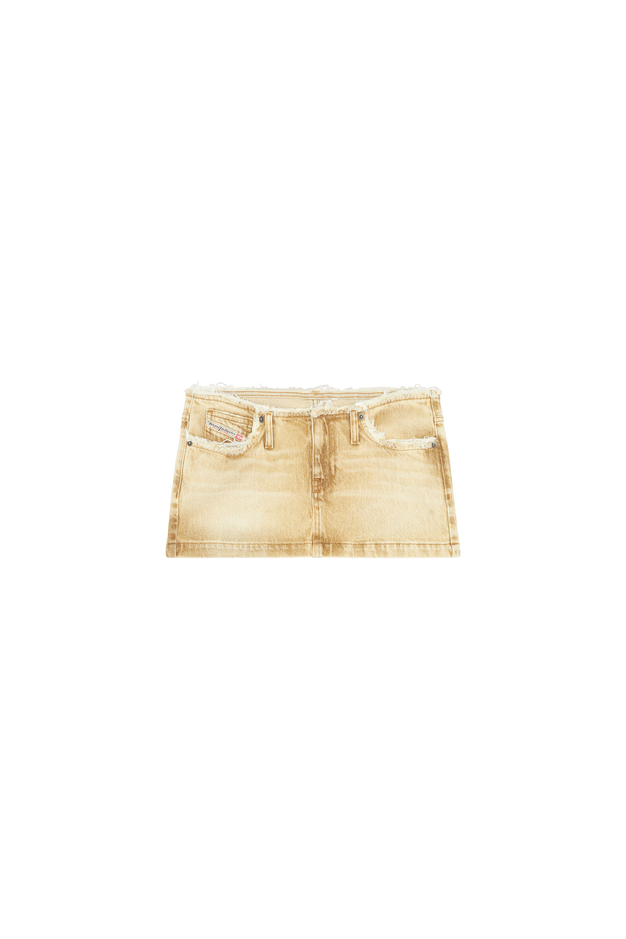 Diesel - DE-RON-S, Minifalda en denim stonewashed Mujer in Marrón - 2