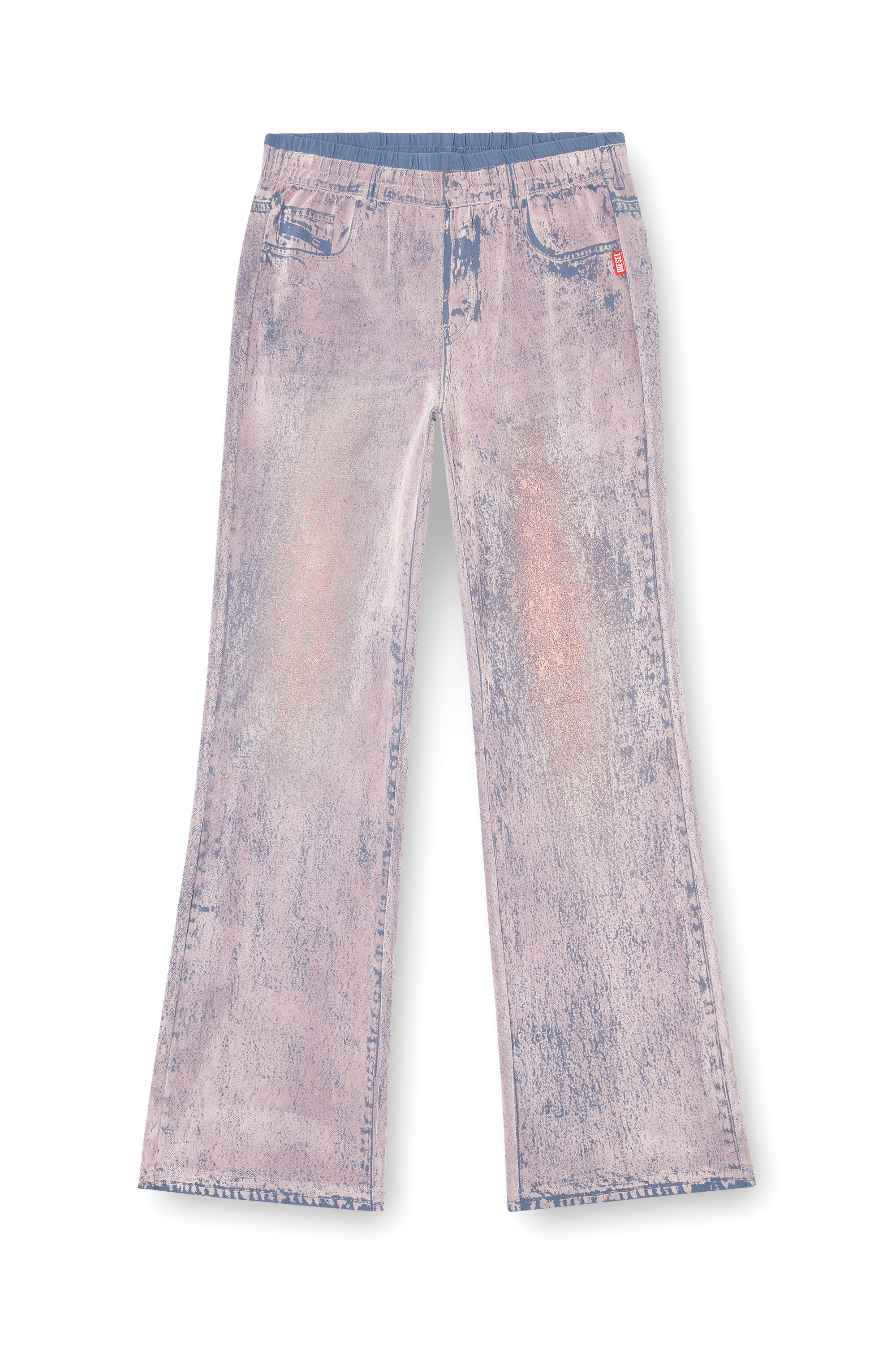 Women's Wide leg sweat pants with bleach treatment | Violet