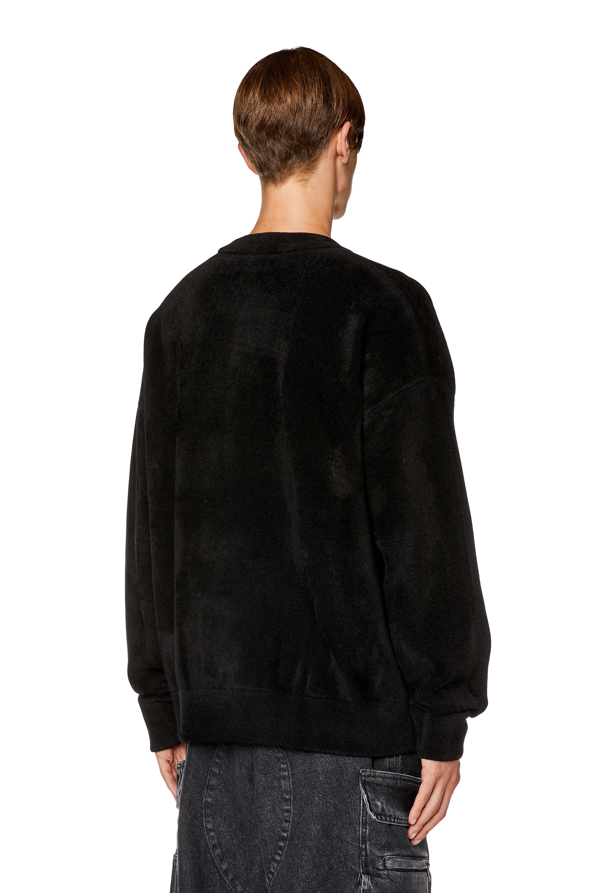 Men's Hoodie with multi-layered logo print | Black | Diesel