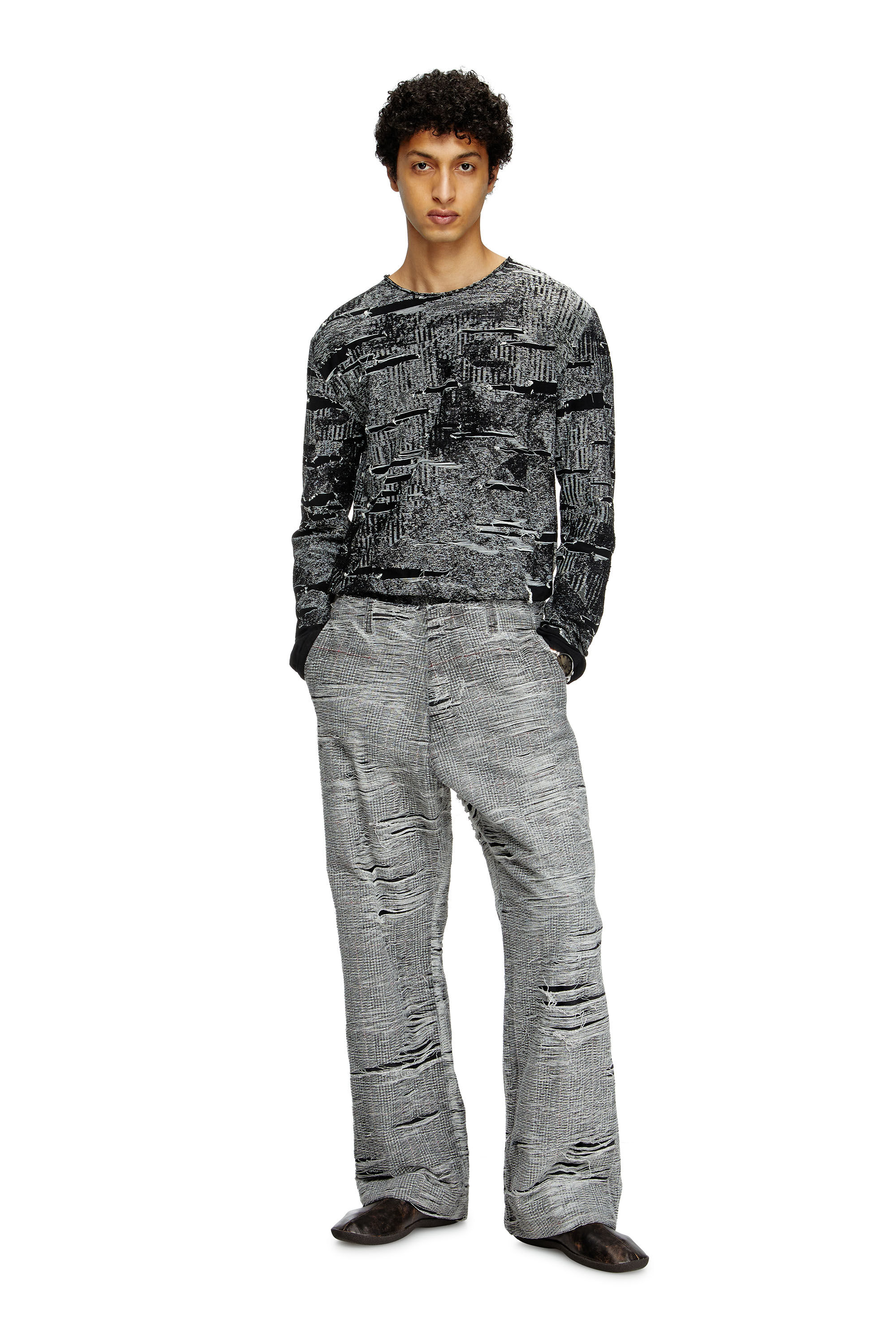 ★送関込み★ Diesel K-Cadmo Distressed jumper Men's Jumper with engineered distressing | Black | Diesel