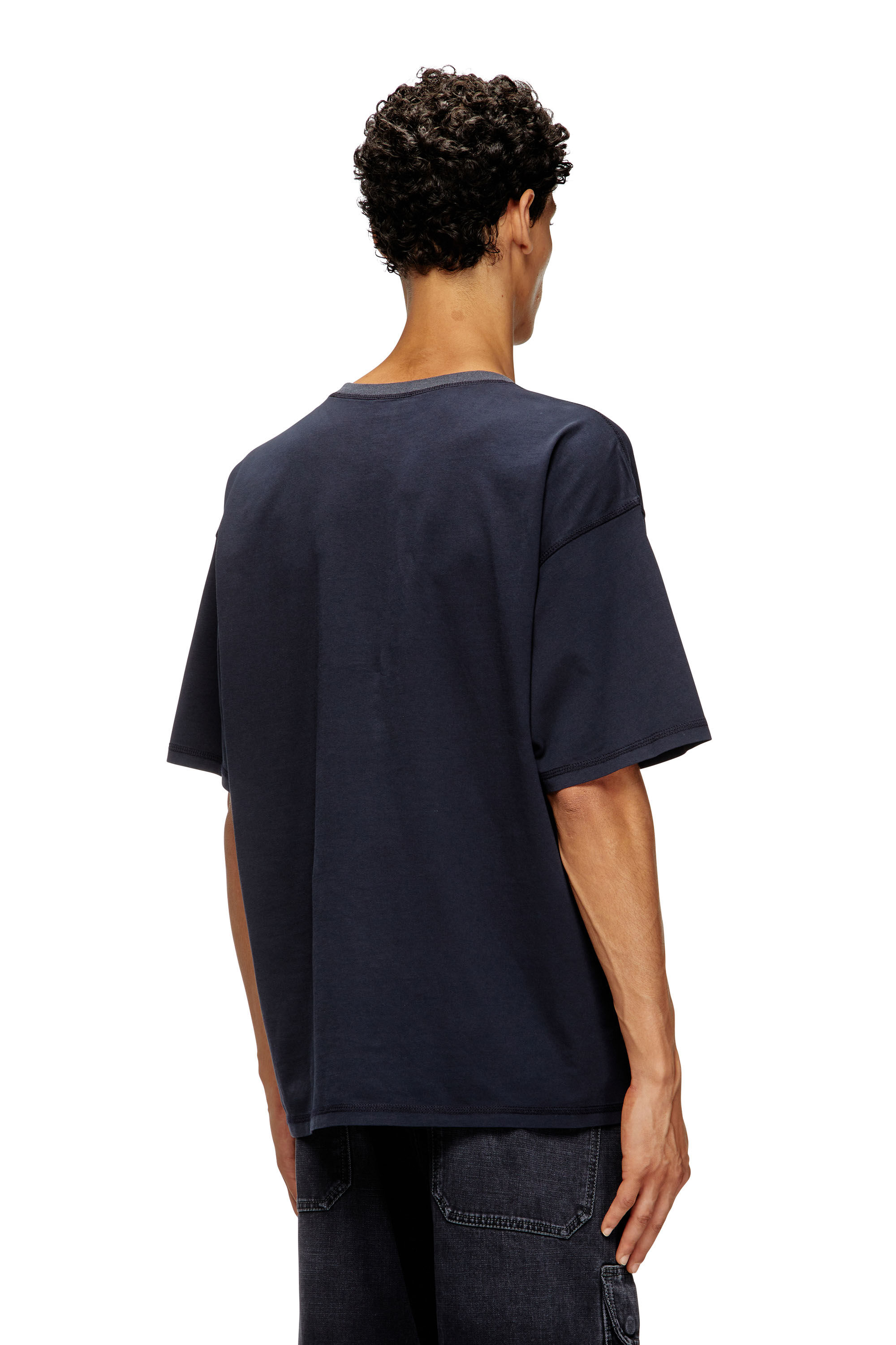Diesel - T-BOXT-T5, Camiseta de algodón con estampado Oval D Hombre in Azul marino - 4
