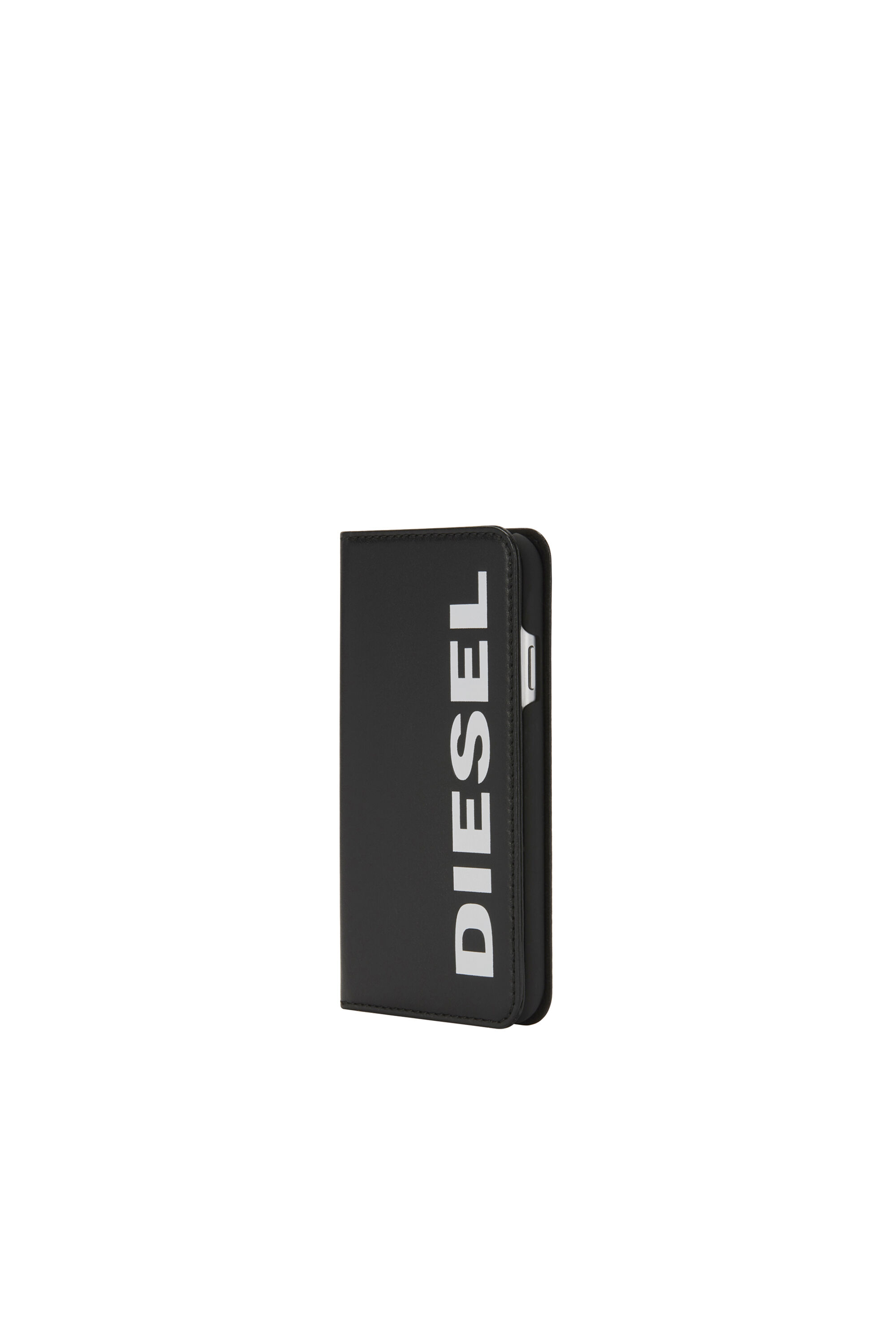 Diesel - SLIM LEATHER FOLIO IPHONE 8/7, Unisex's Slim leather folio with logo,  iPhone 8/7 in Black - 1