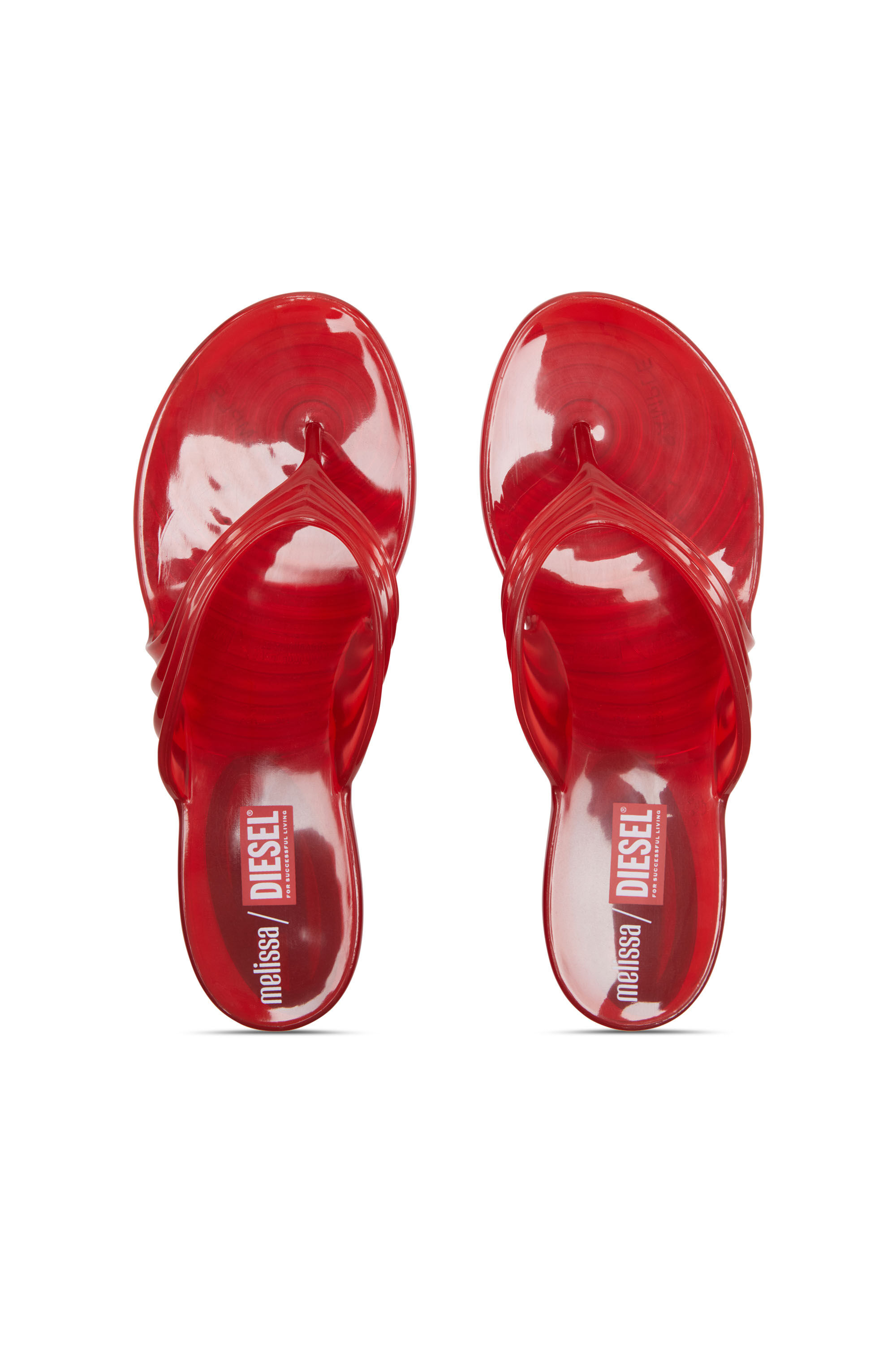 Women's Sculptural flip-flops in Melflex® | Red | Diesel