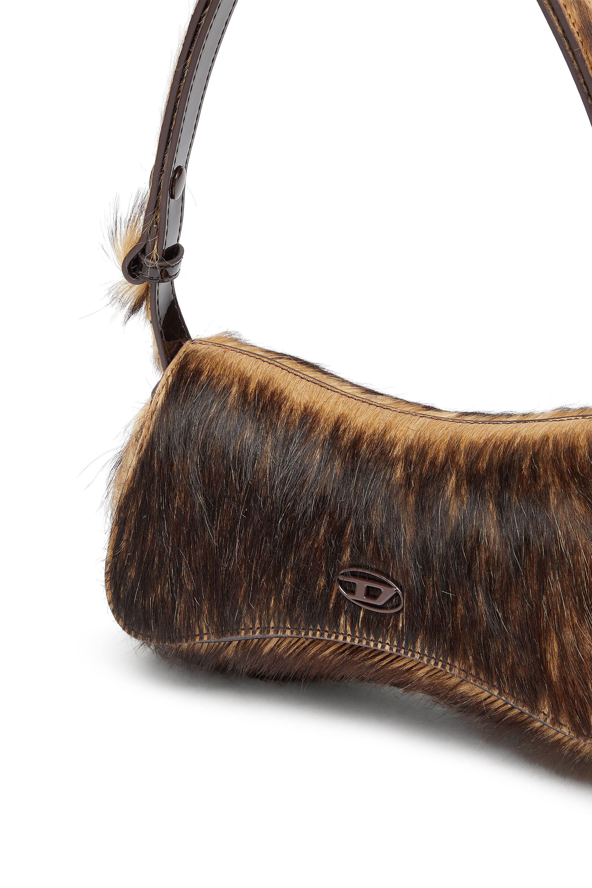 Diesel - PLAY CLUTCH, Woman's Play-Clutch in coloured hairy leather in Brown - 5
