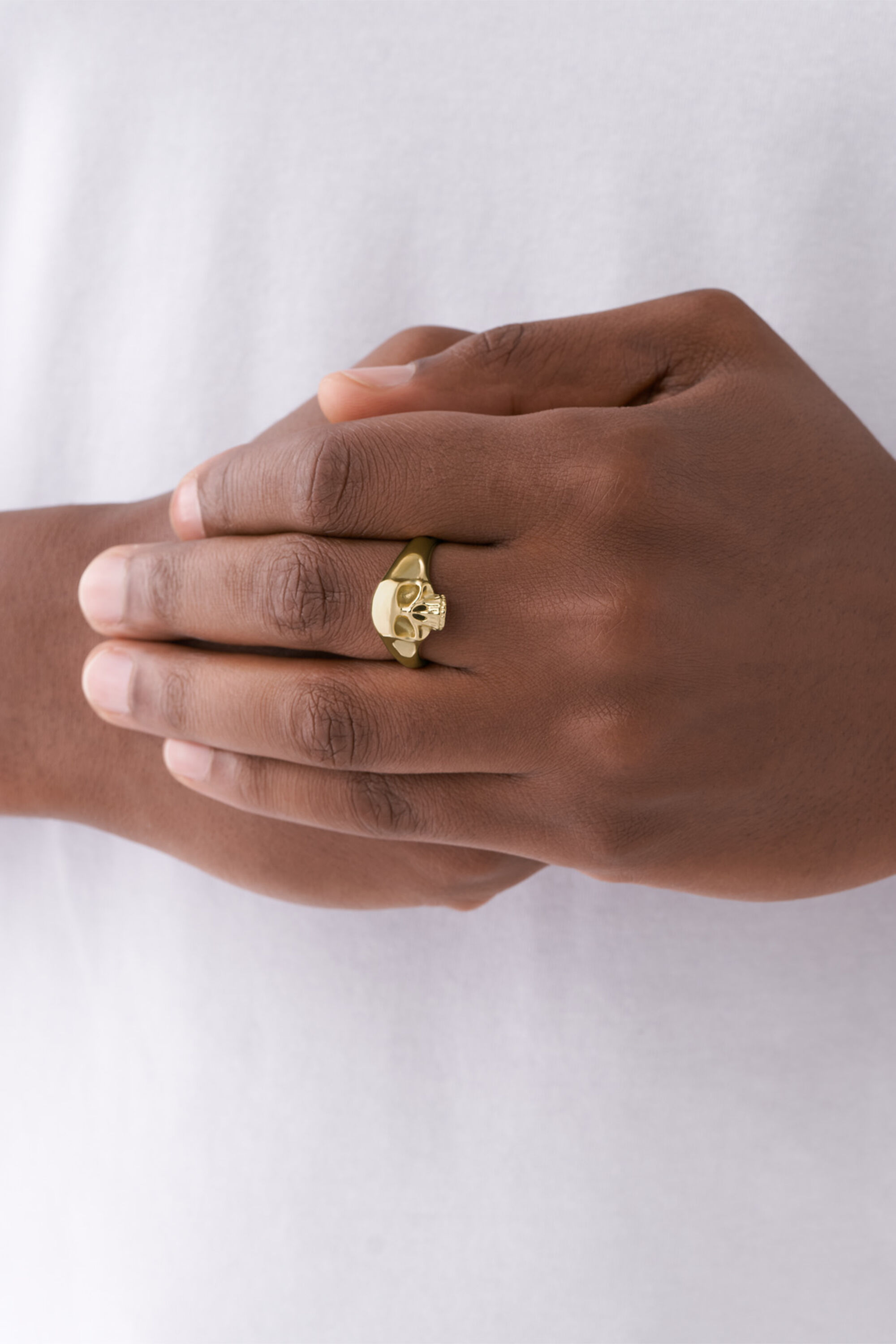 DX1380 Man: Gold Stainless Steel Skull Ring | Diesel
