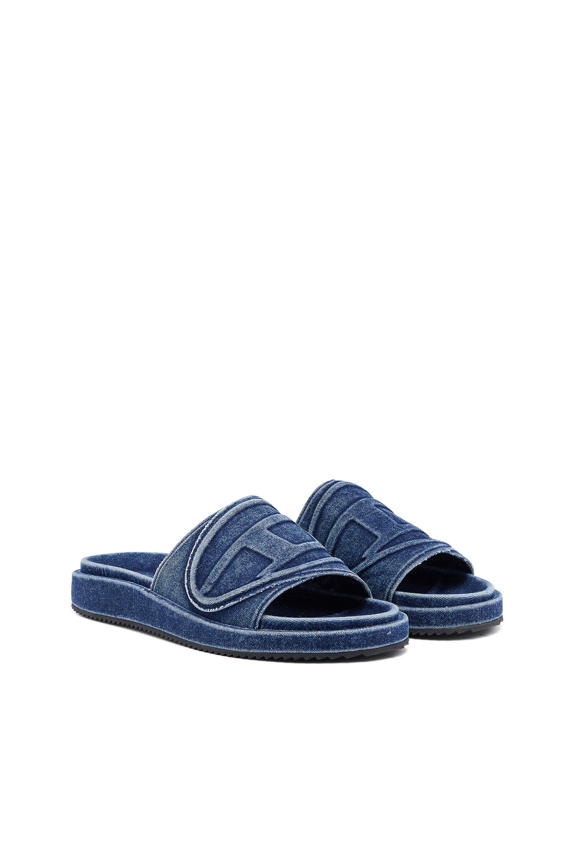 Denim slides hot sale