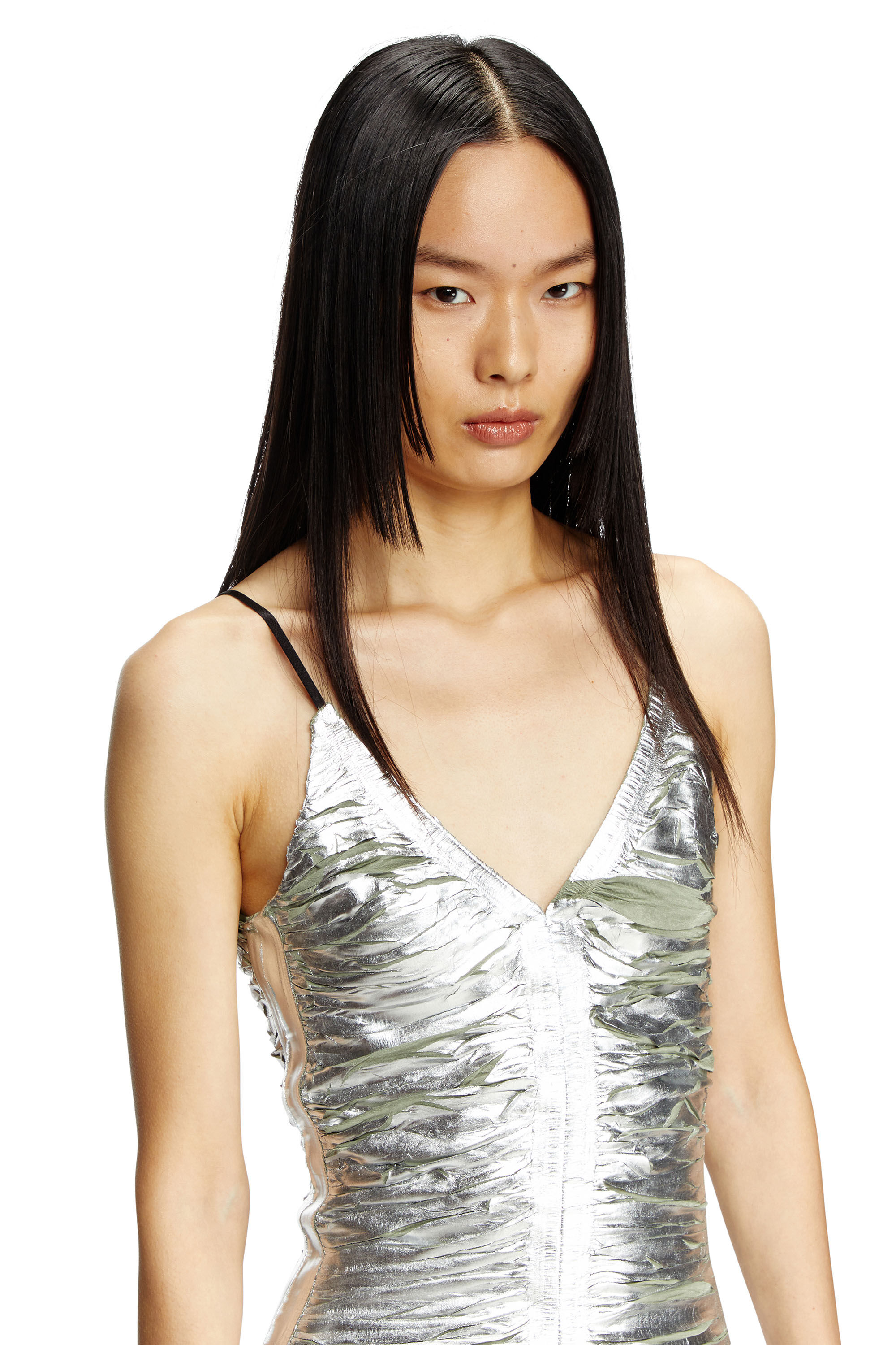 Women's Gathered mini dress | Silver | Diesel