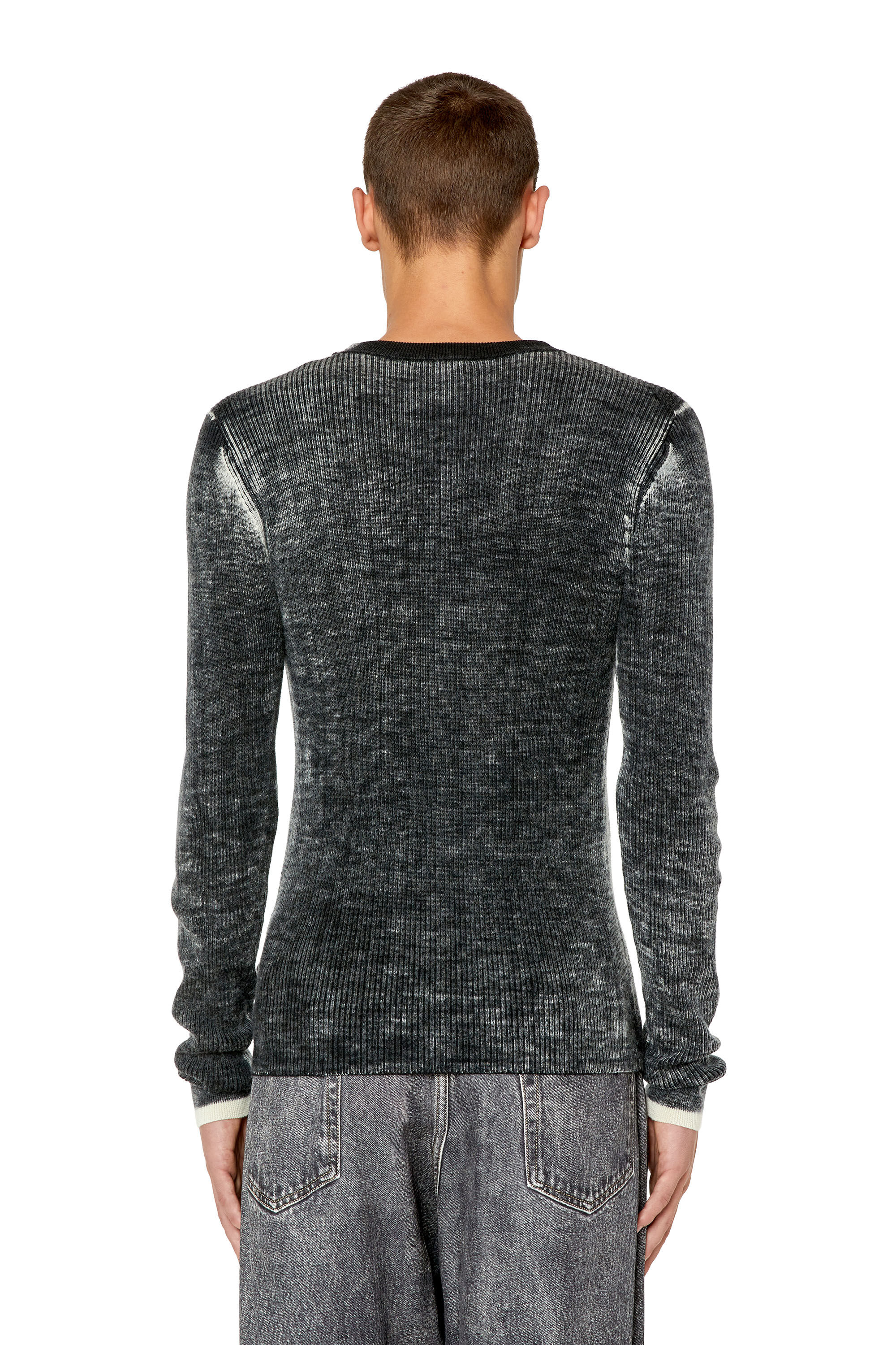 K-ATULLUS-ROUND Man: Wool jumper with bleeding-effect logo | Diesel