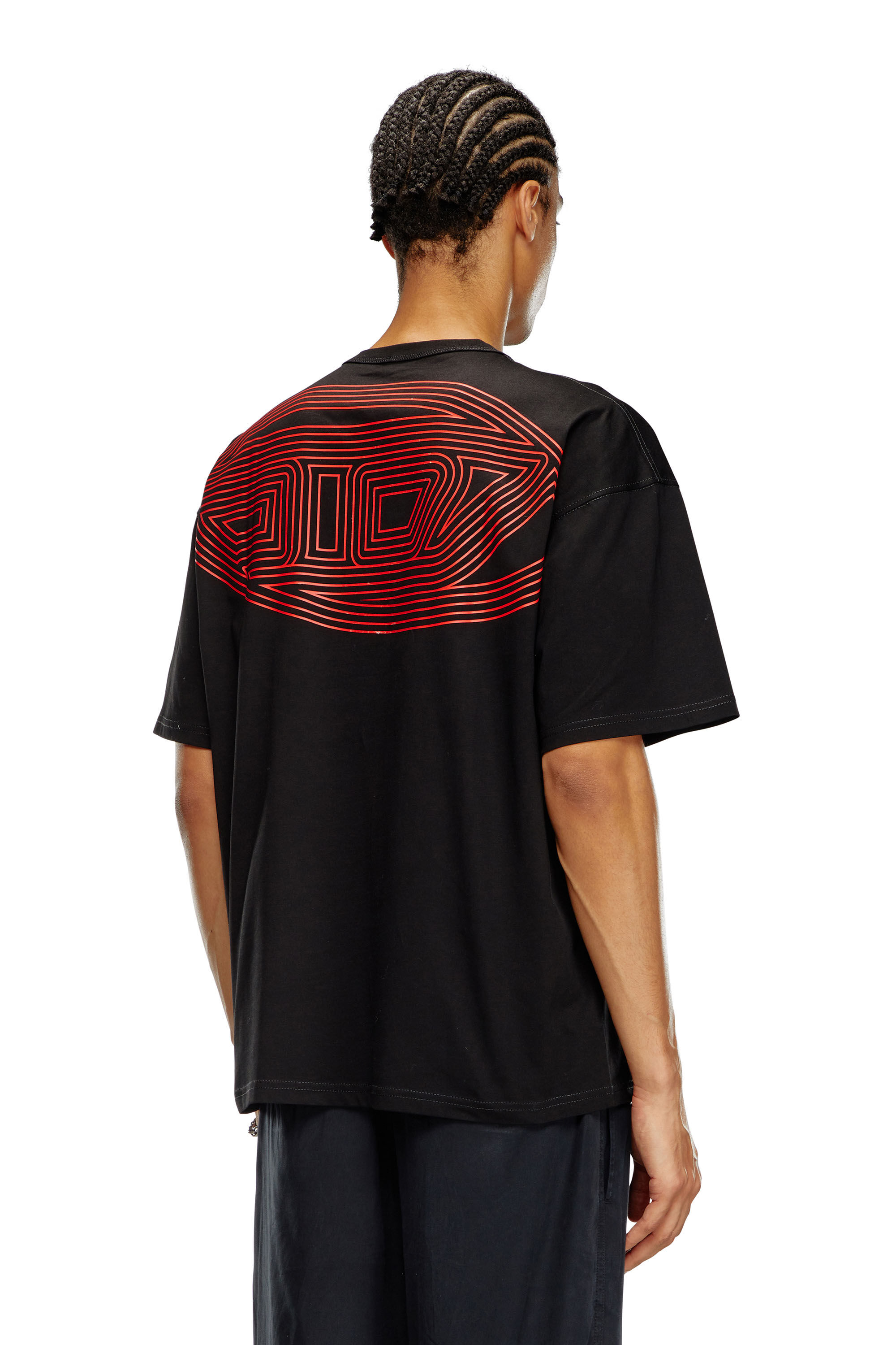 Women's T-shirt with embroidered Oval D | Black | Diesel
