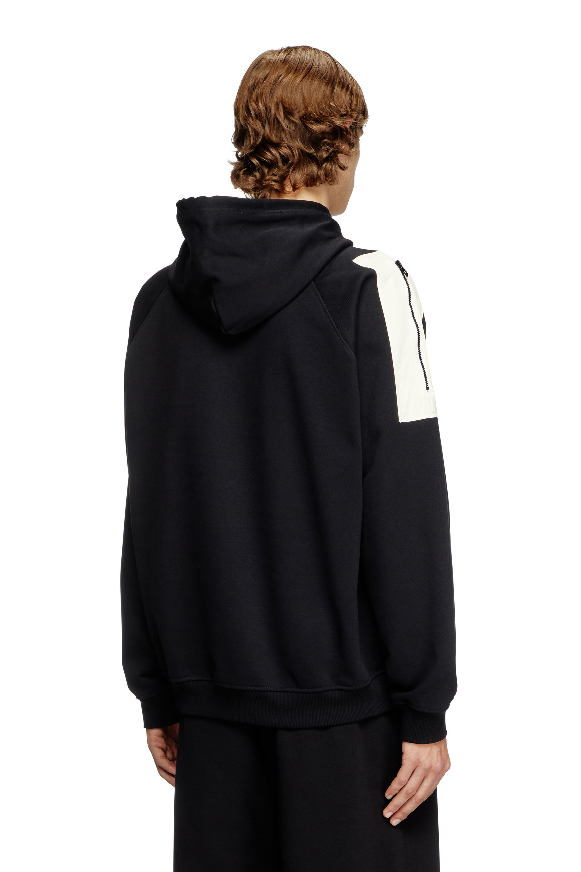Men's Hoodie with shoulder pockets | Black | Diesel