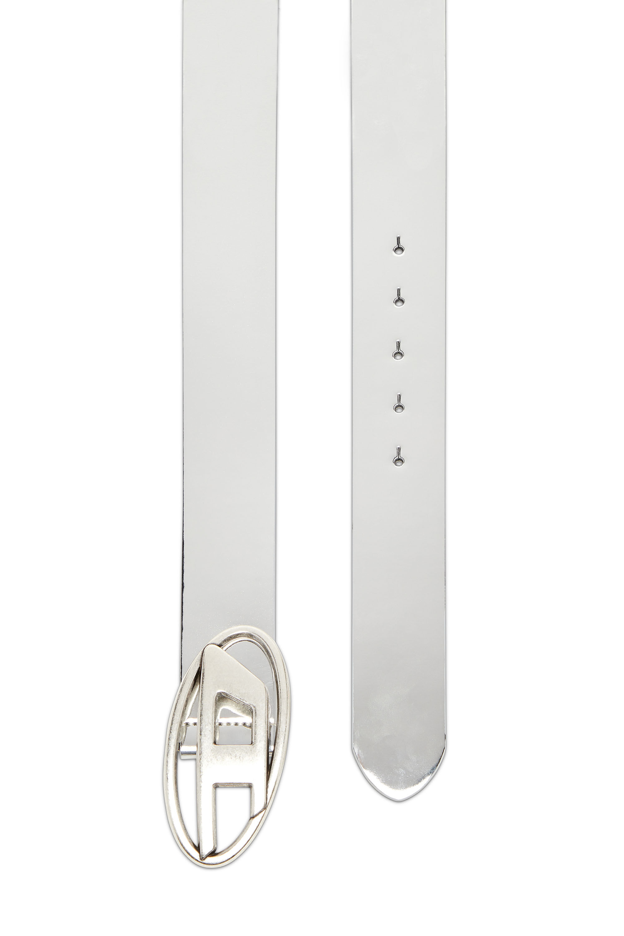 B-1DR: Leather Belt with silver D logo buckle | Diesel