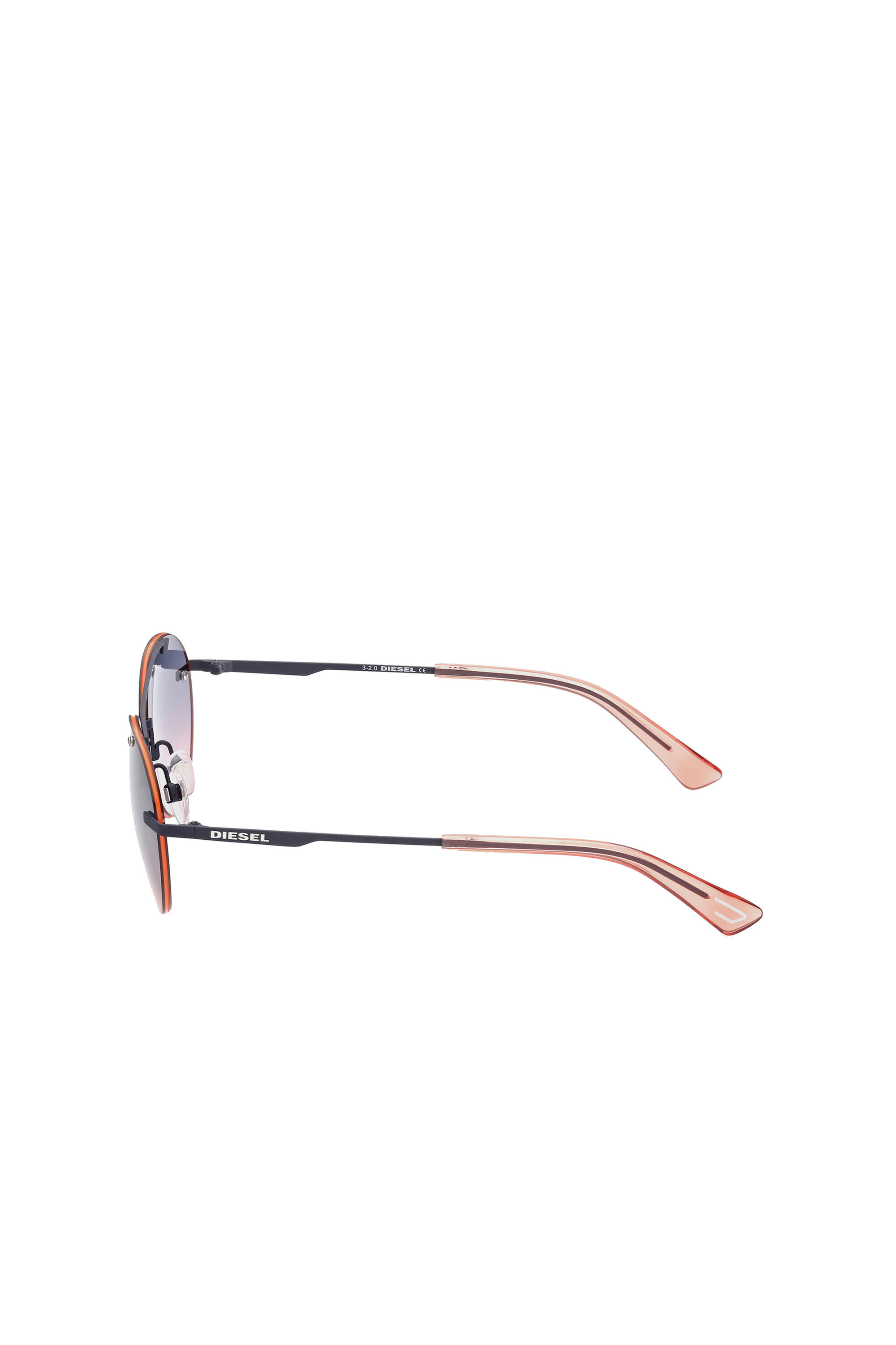 Diesel - DL0351, Unisex's Round sunglasses with lightweight metal construction in Pink/Black - 4